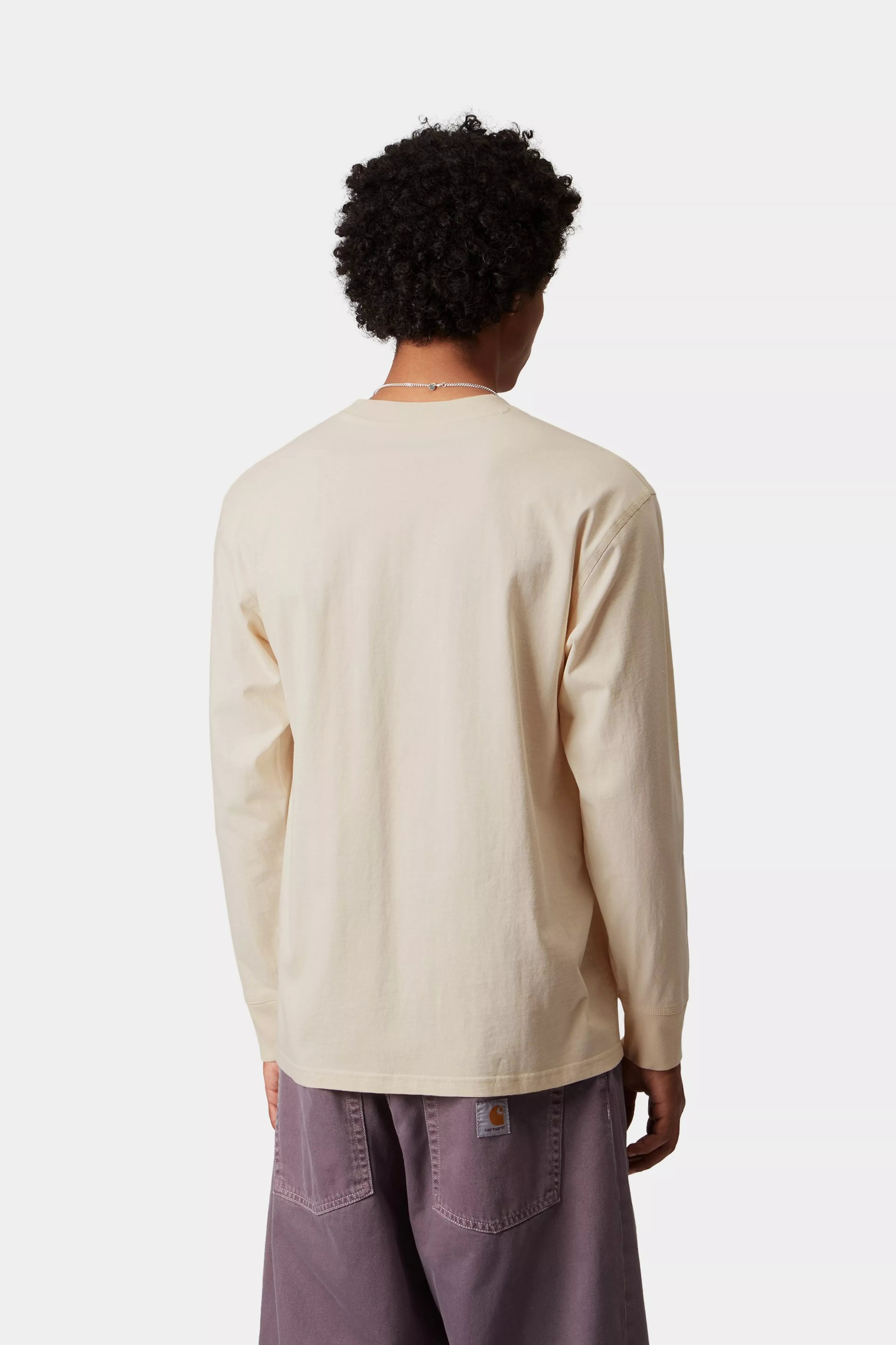 L/S American Script T-Shirt - Natural 3