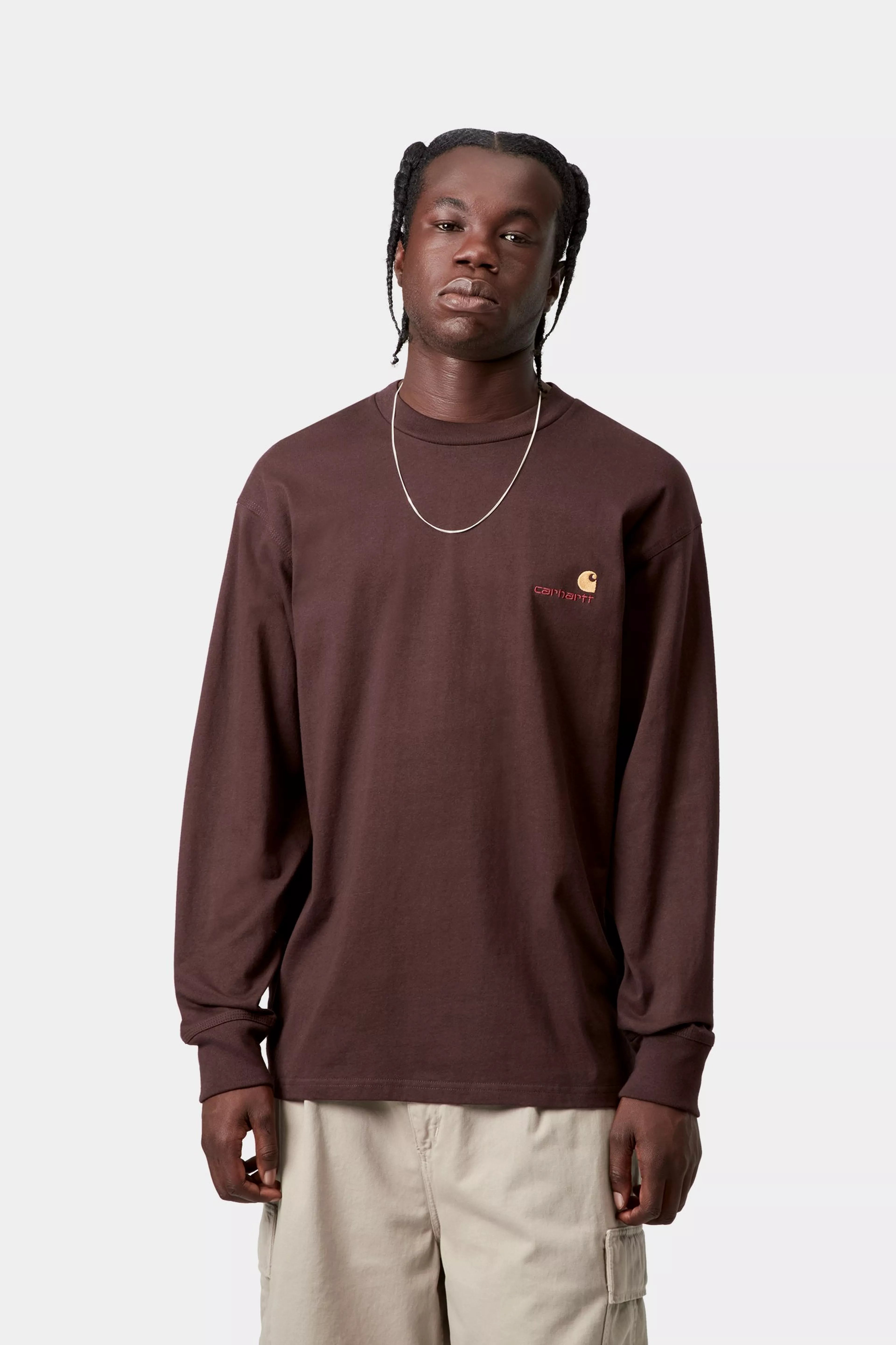 L/S American Script T-Shirt - Palisander 2