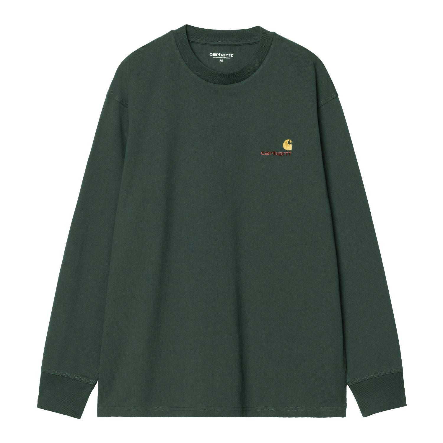 L/S American Script T-Shirt - Kale Green