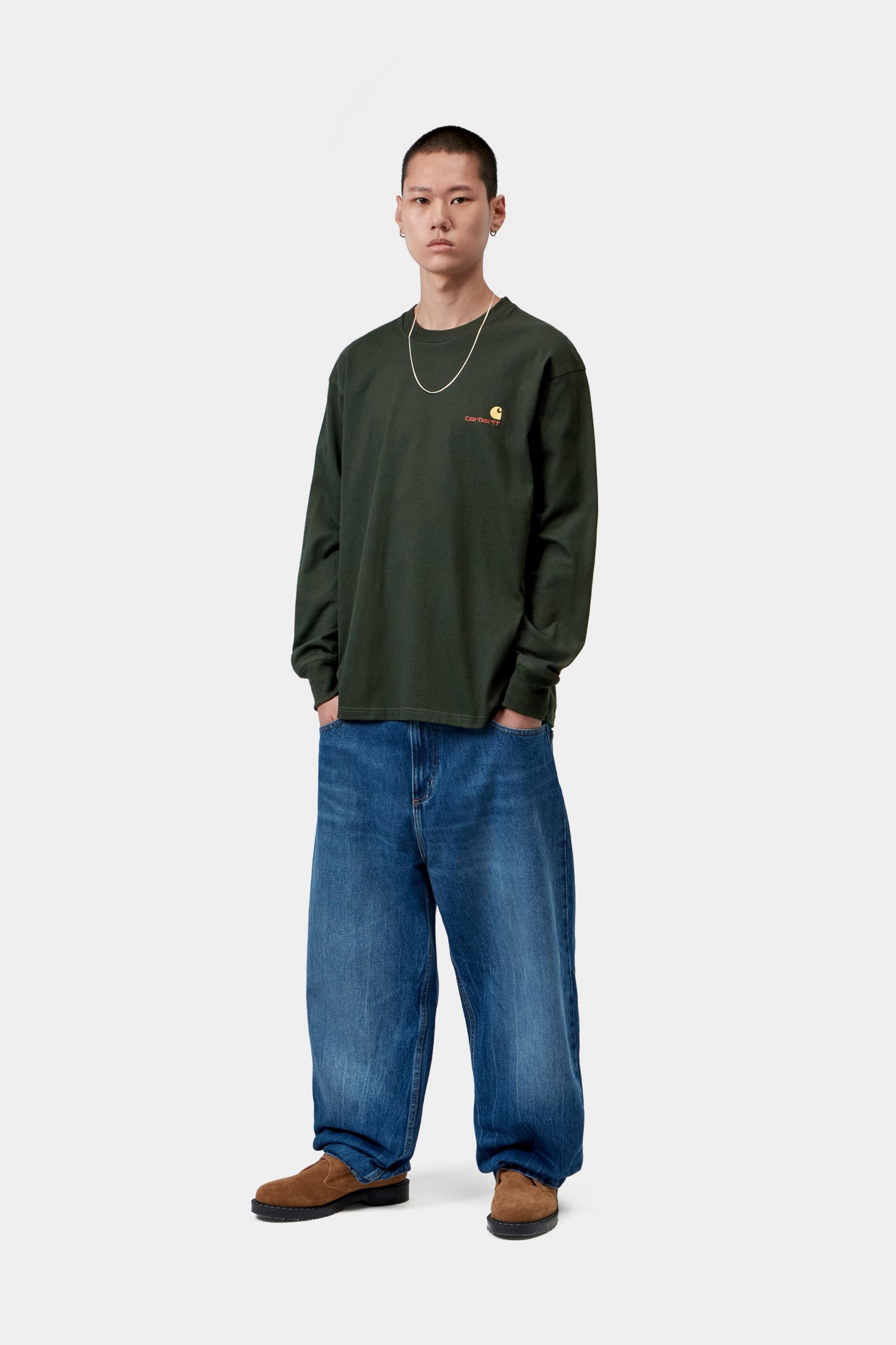 L/S American Script T-Shirt - Raven