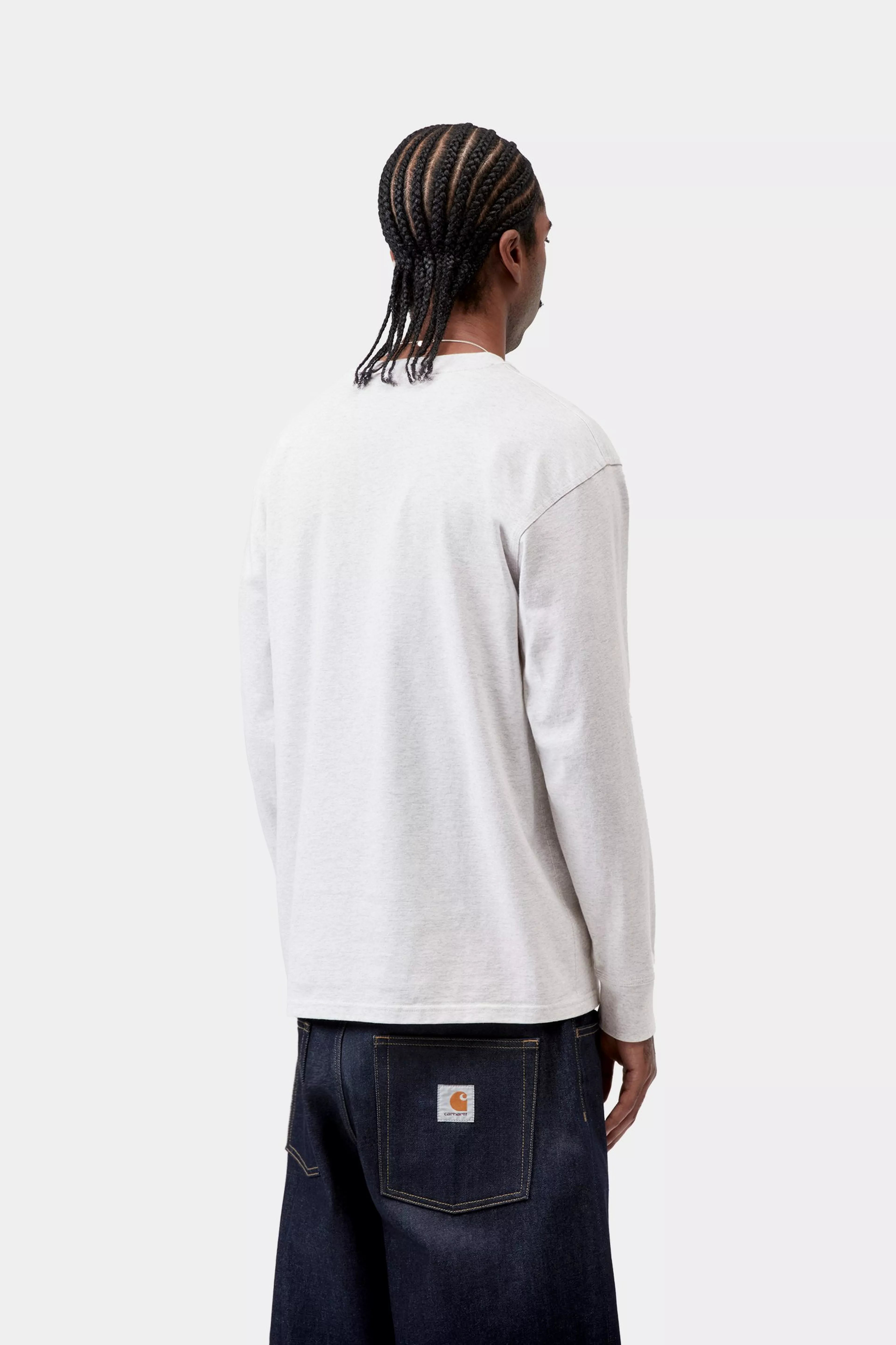 L/S American Script T-Shirt - Ash Heather 3