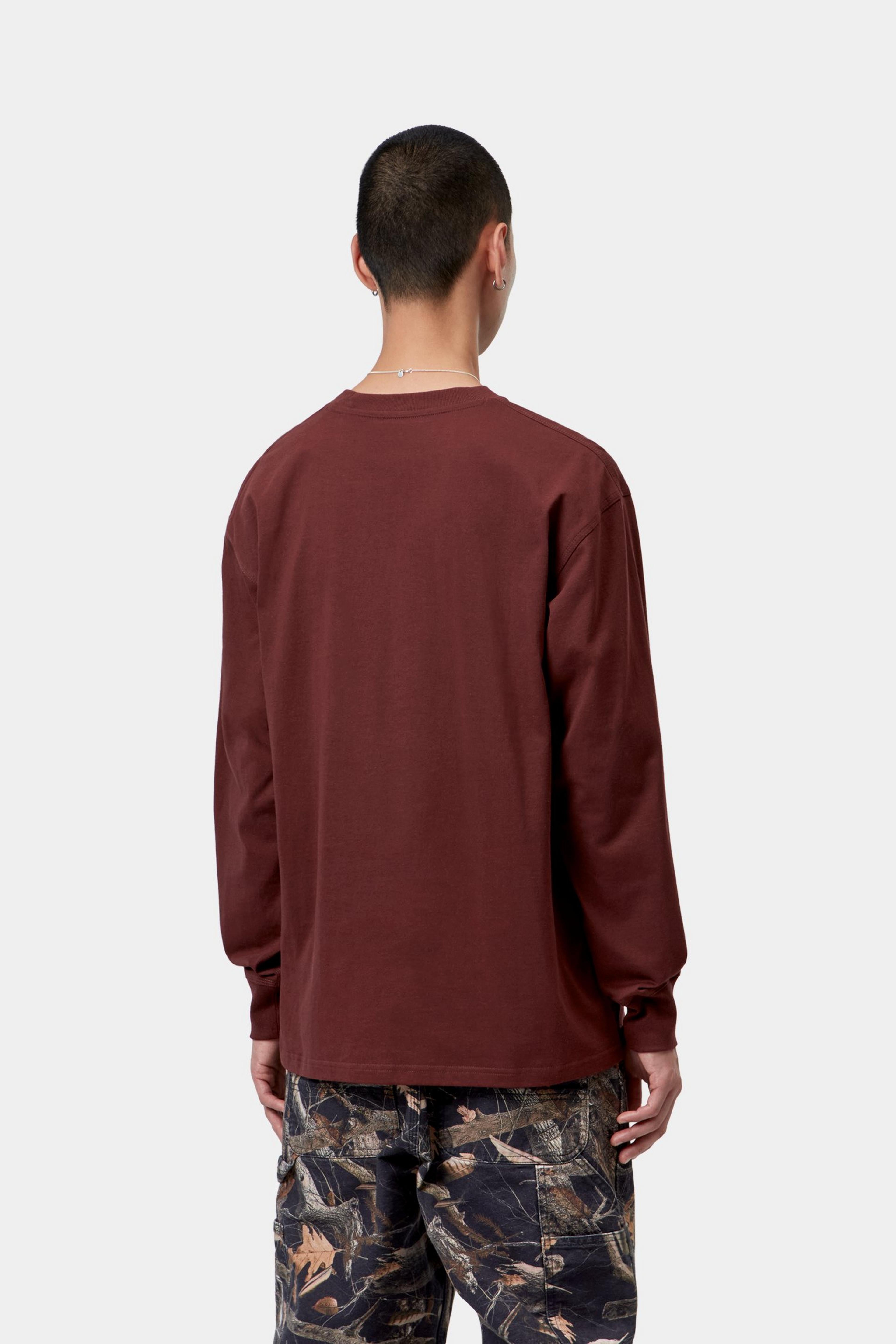 L/S American Script T-Shirt - Amarone