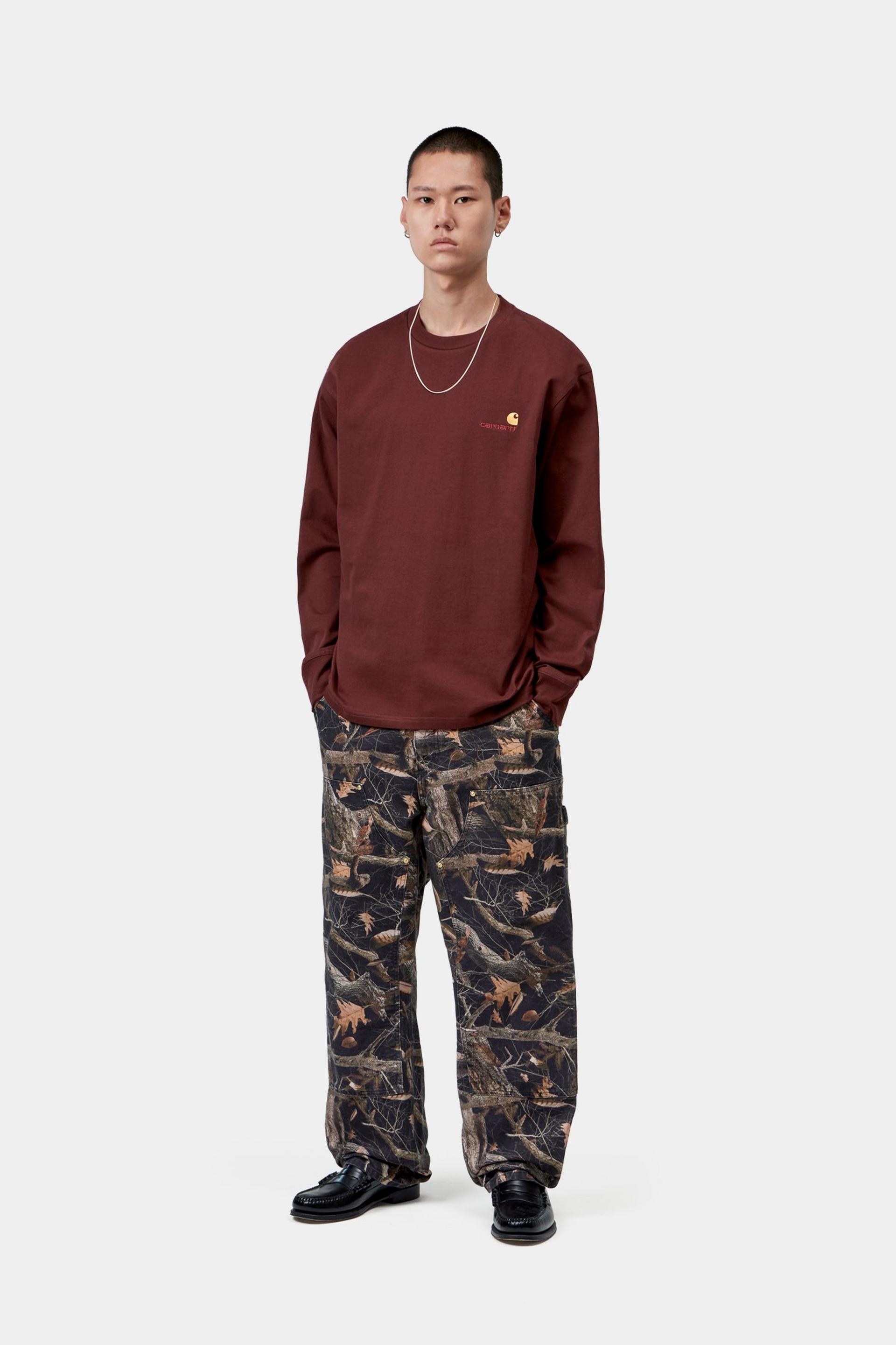 L/S American Script T-Shirt - Amarone 4