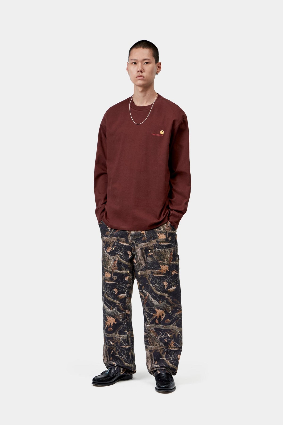 L/S American Script T-Shirt - Amarone