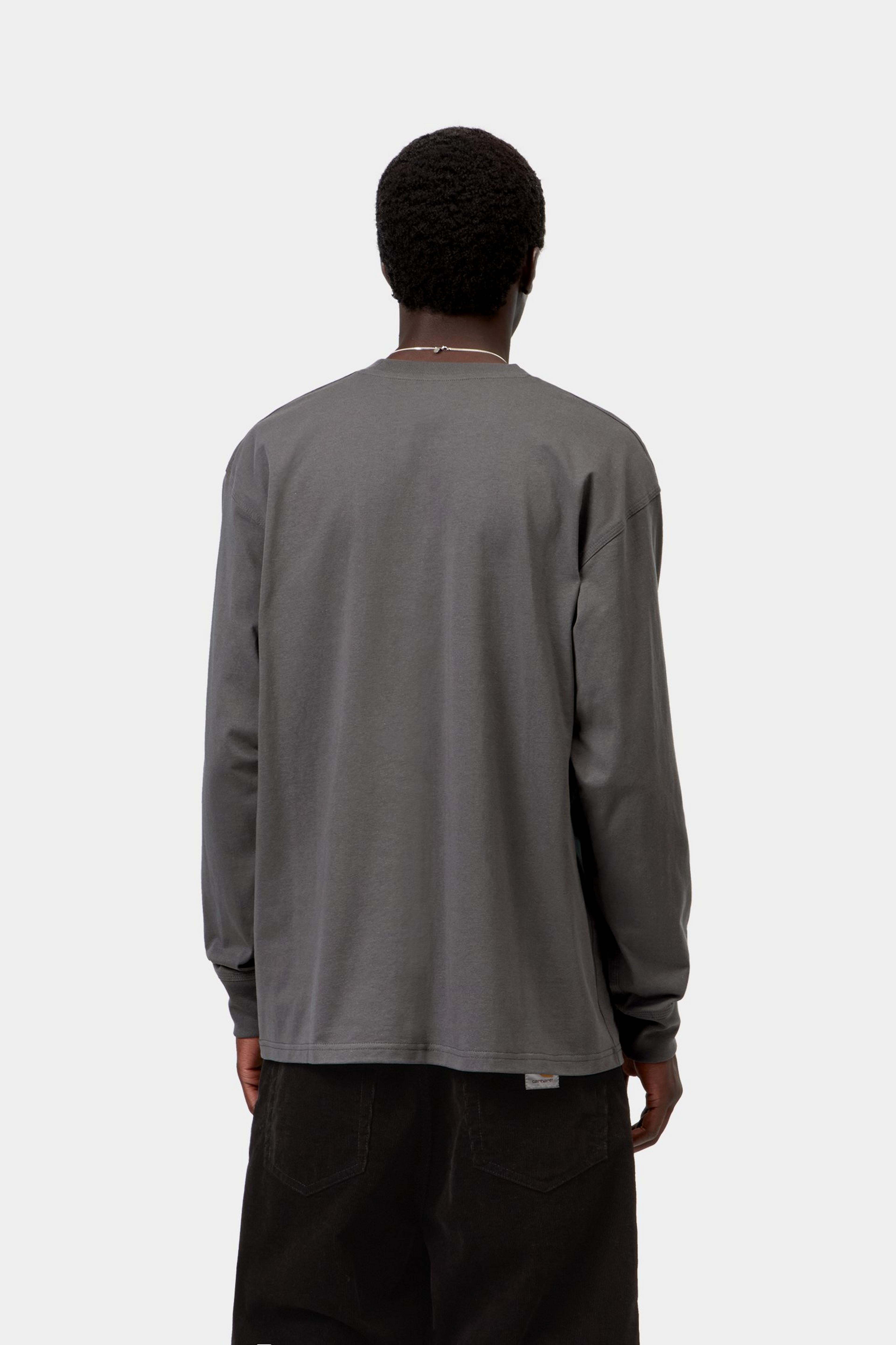 L/S American Script T-Shirt - Graphite