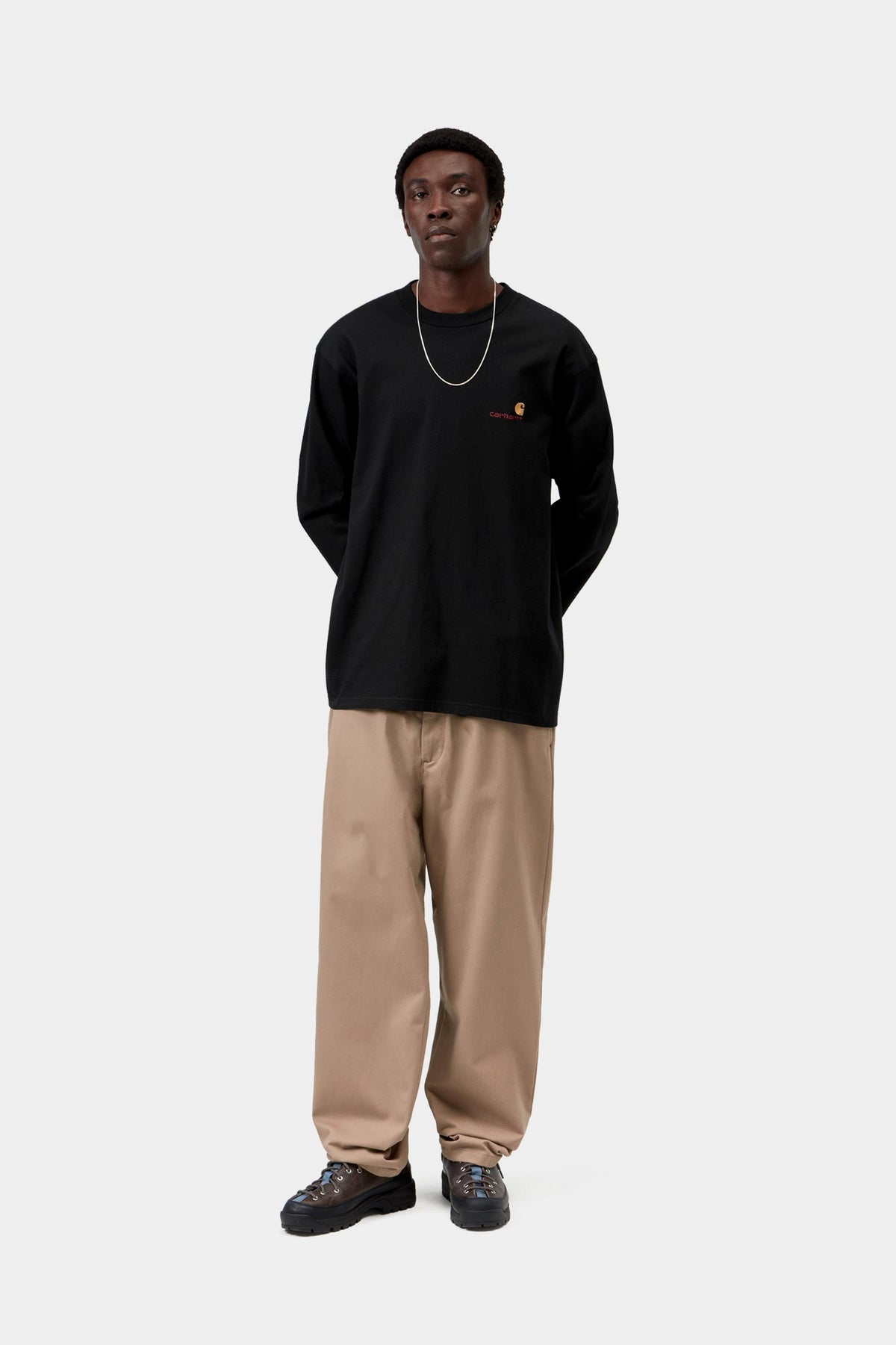 L/S American Script T-Shirt - Black