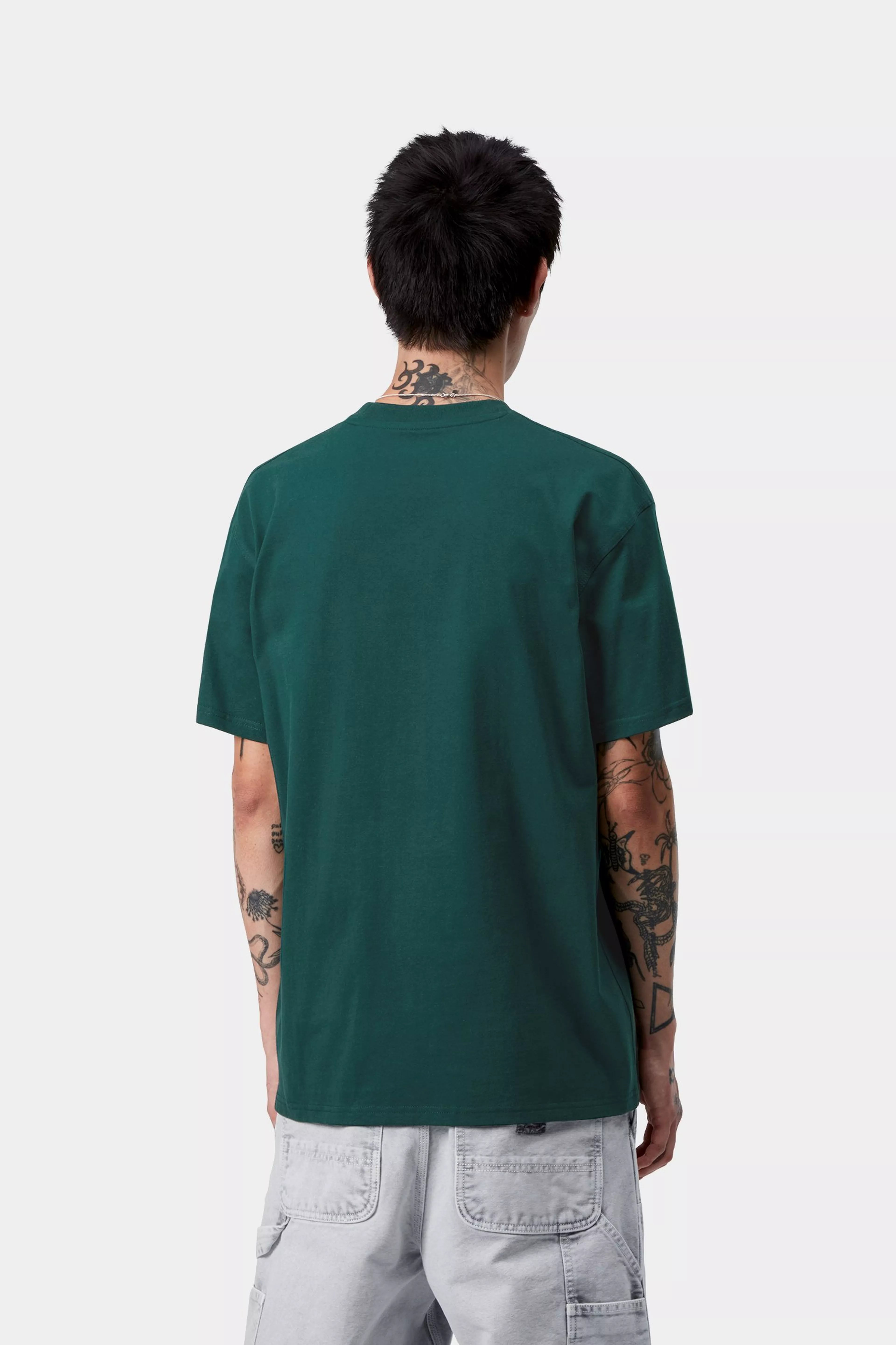 S/S AMERICAN SCRIPT T-SHIRT - Dark Fir
