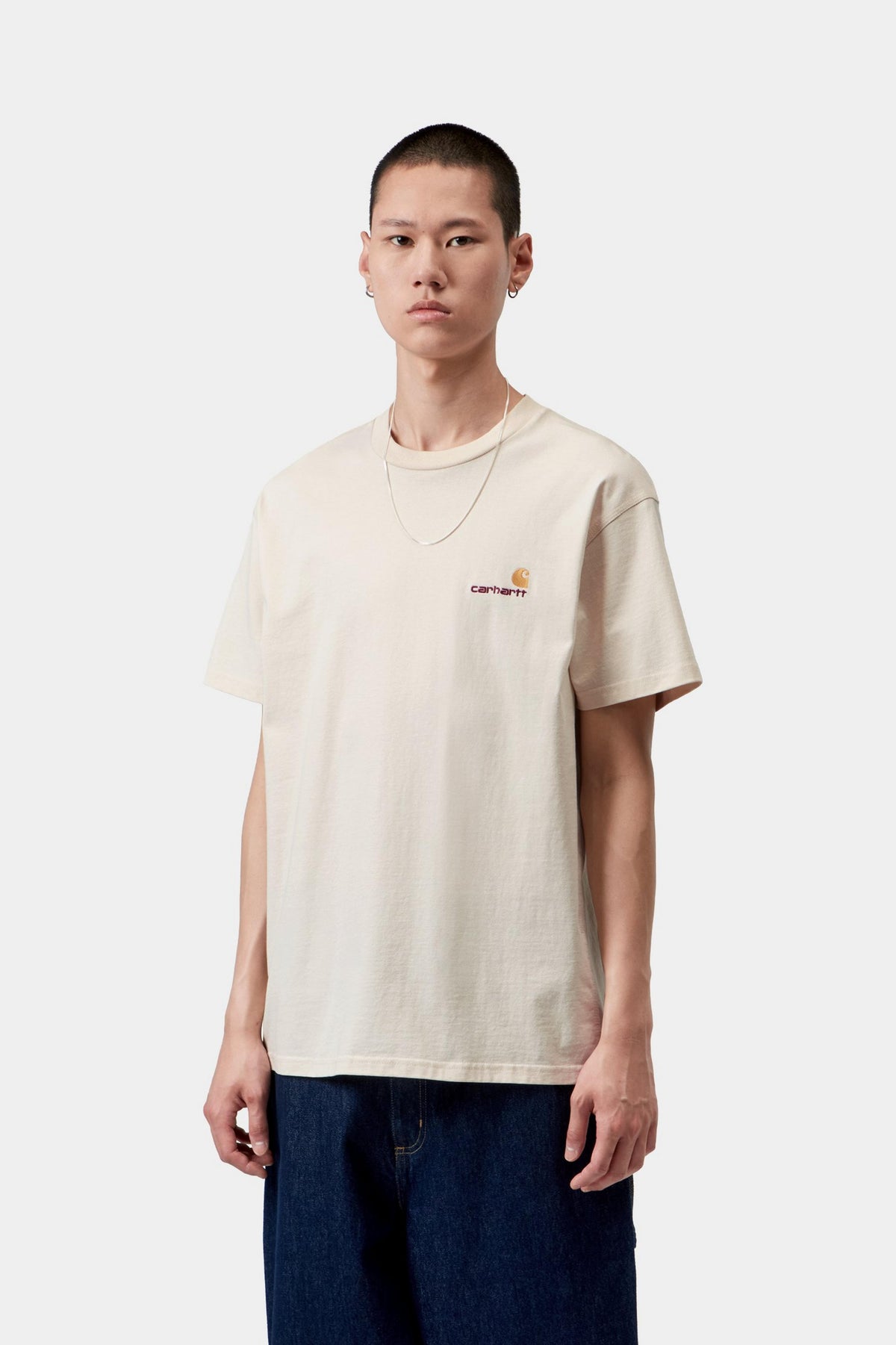 S/S American Script T-Shirt - Natural