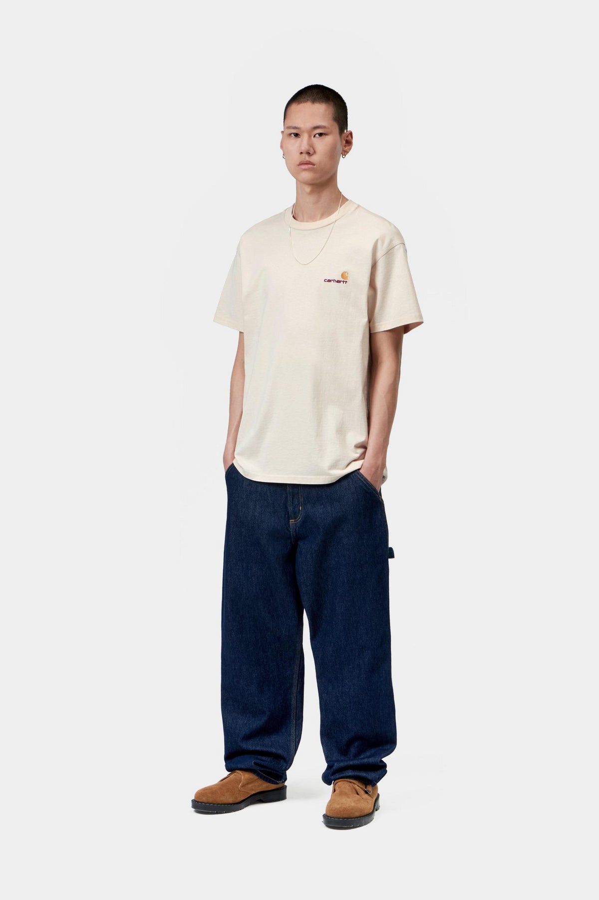 S/S American Script T-Shirt - Natural