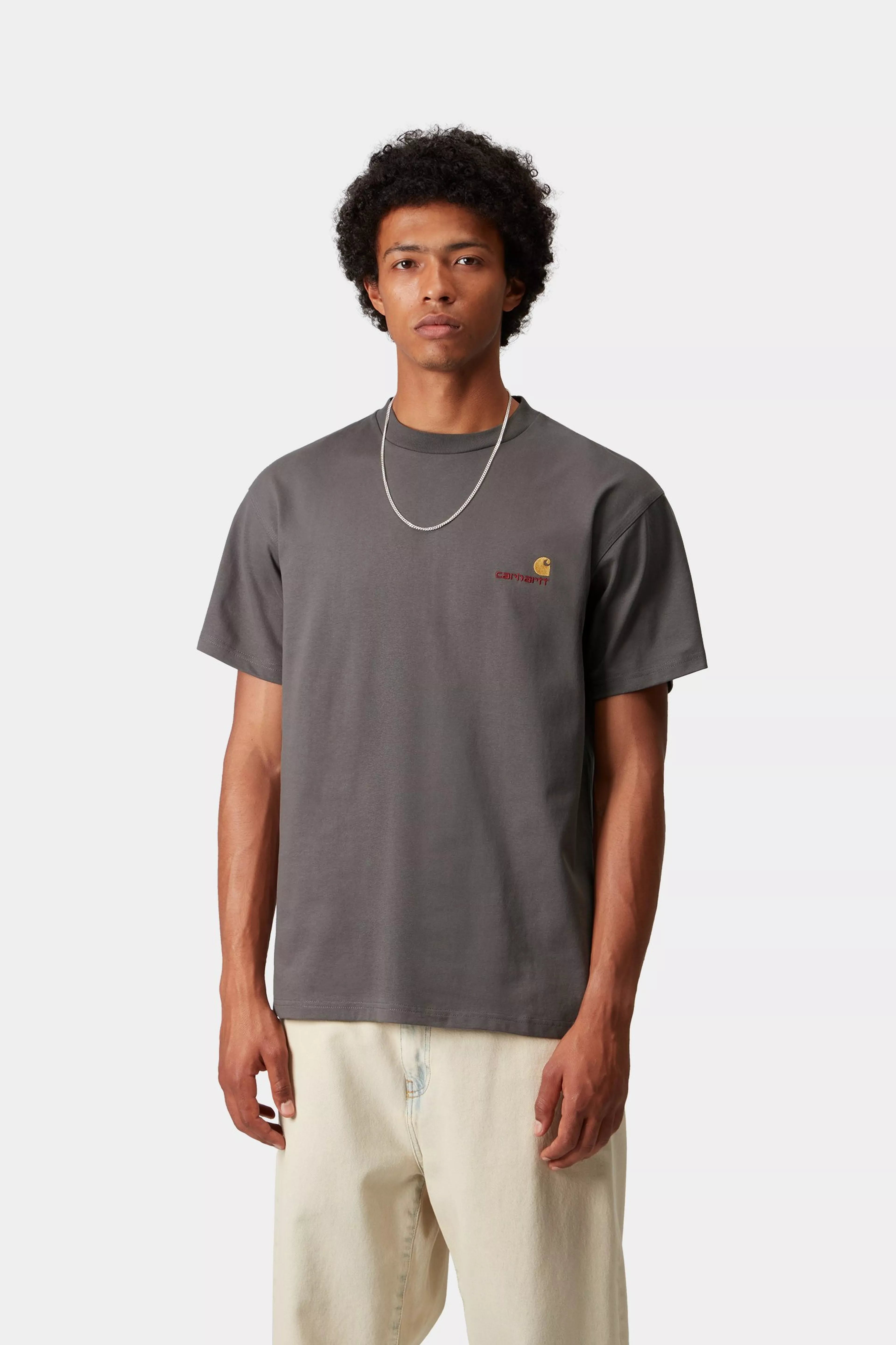 S/S AMERICAN SCRIPT T-SHIRT - Porphyry