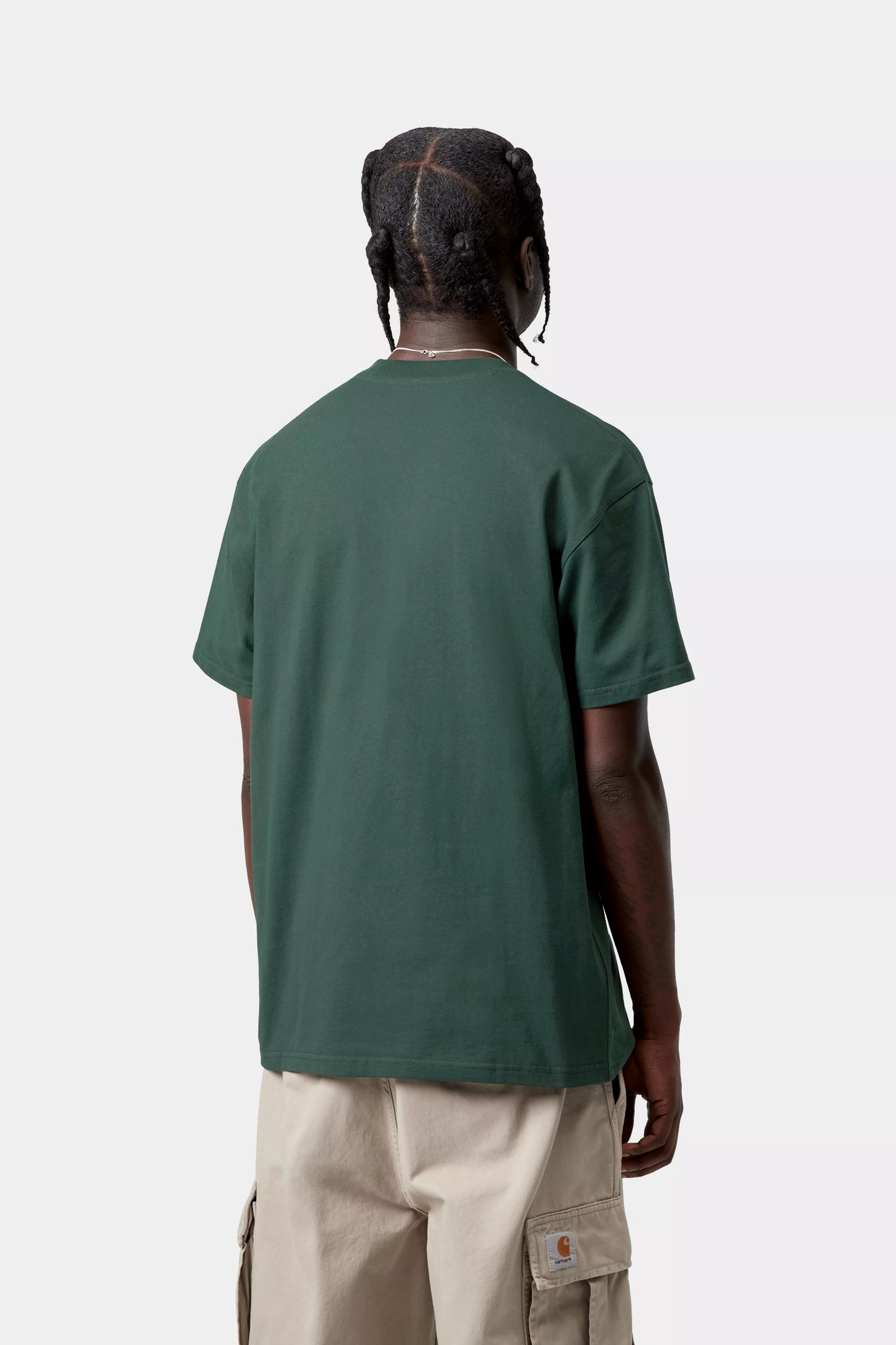 S/S American Script T-Shirt - Kale Green