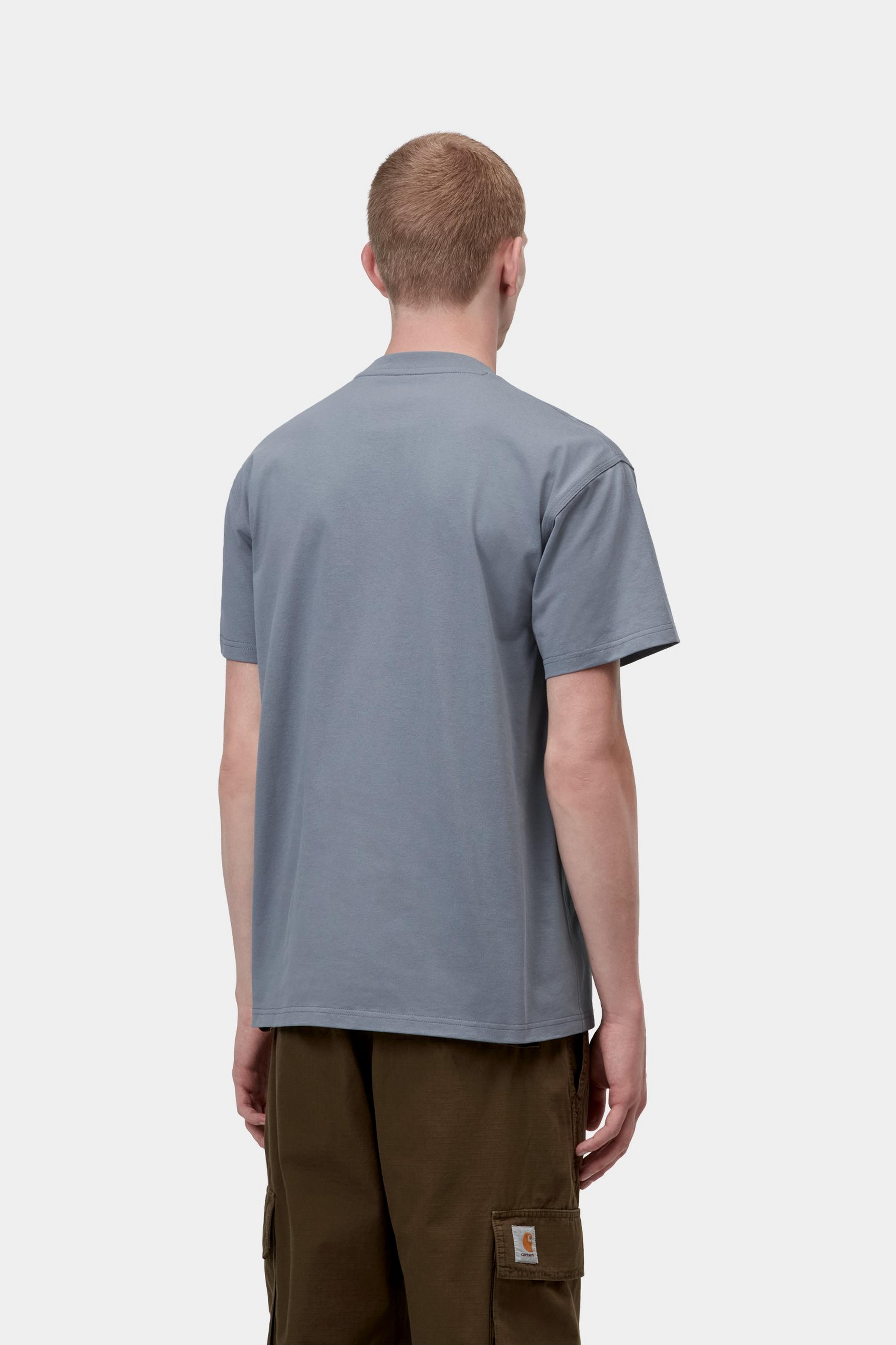 S/S American Script T-Shirt - Shady Blue 3