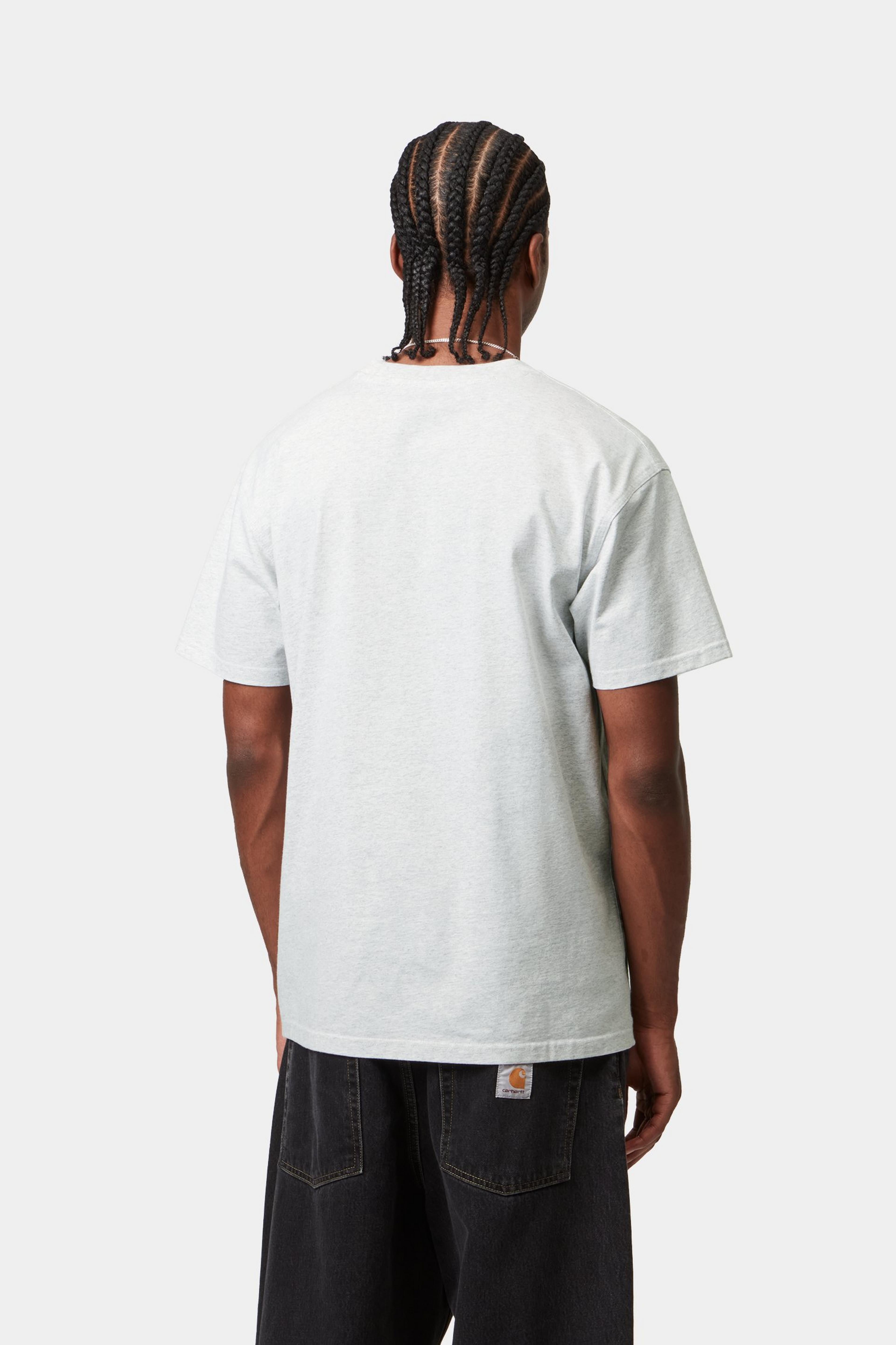 S/S American Script T-Shirt - Ash Heather