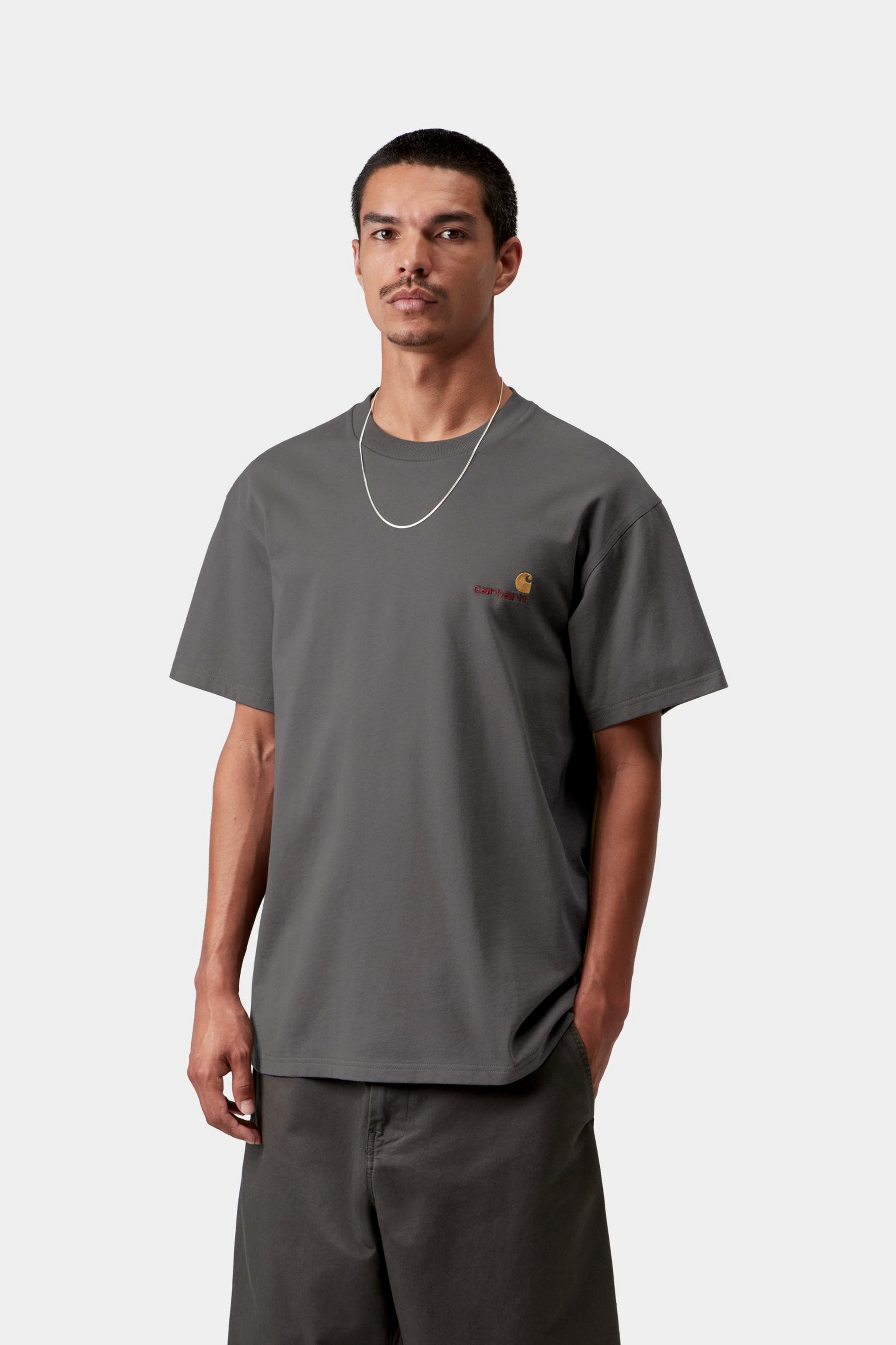 S/S American Script T-Shirt - Graphite