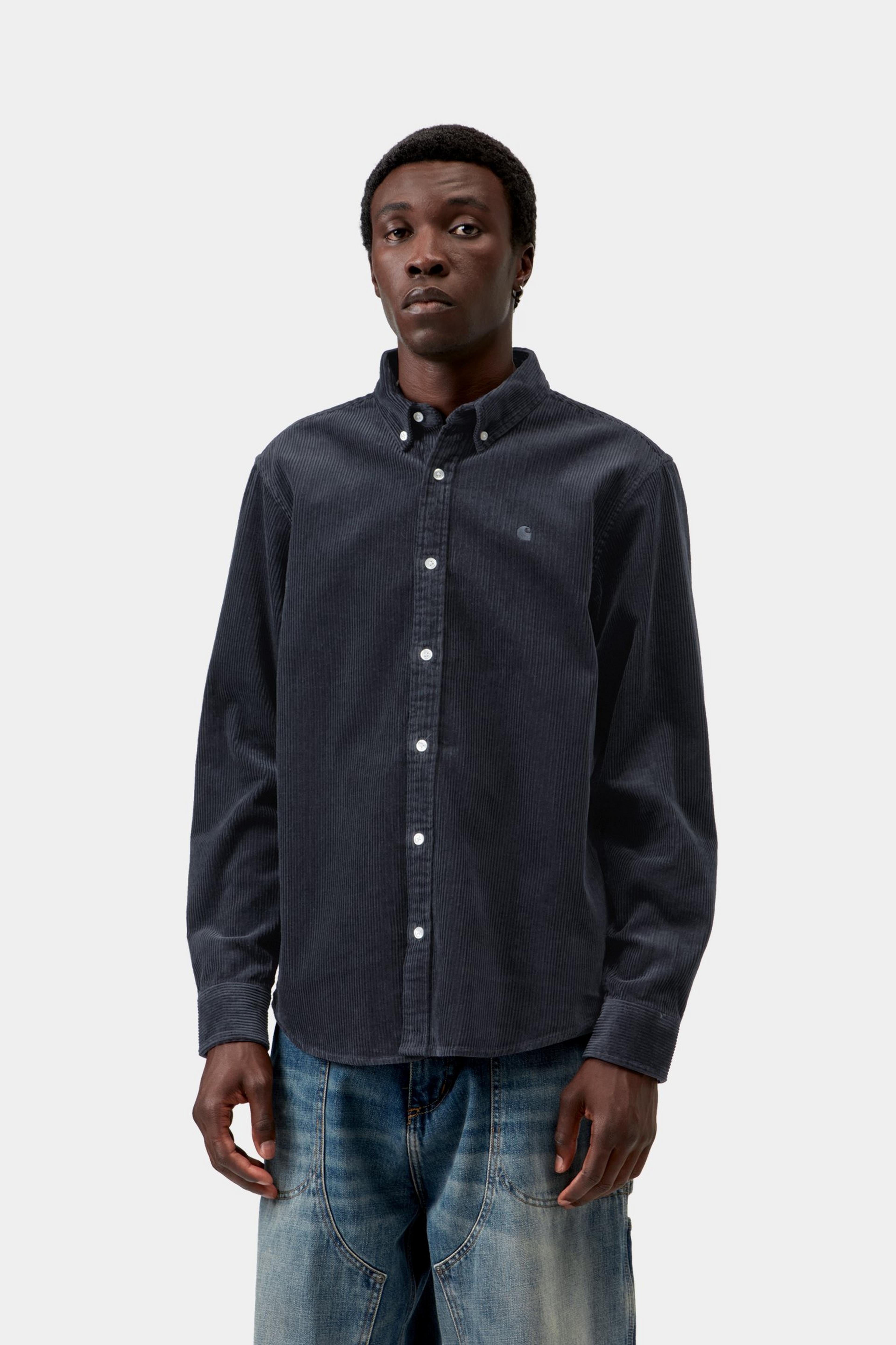 L/S Madison Cord Shirt - Dark Navy 2