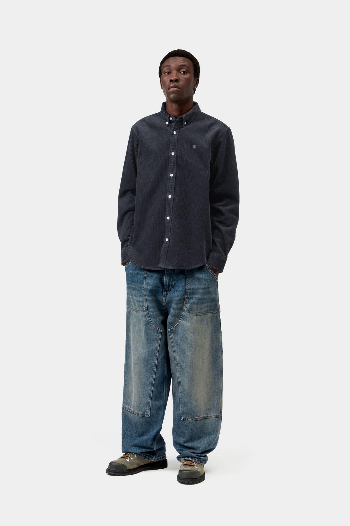 L/S Madison Cord Shirt - Dark Navy