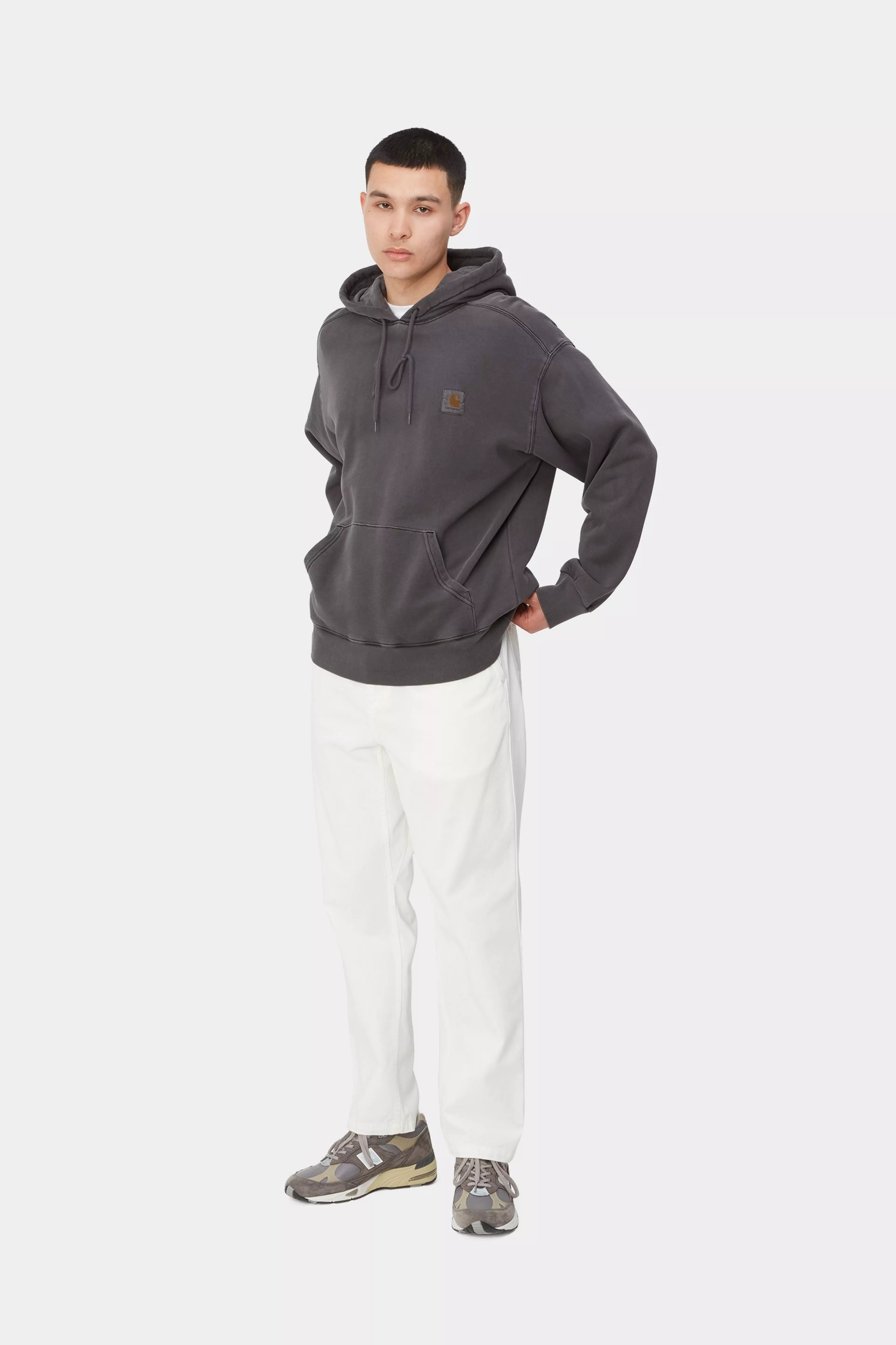 Hooded Nelson Sweat - Black (garment dyed) 4