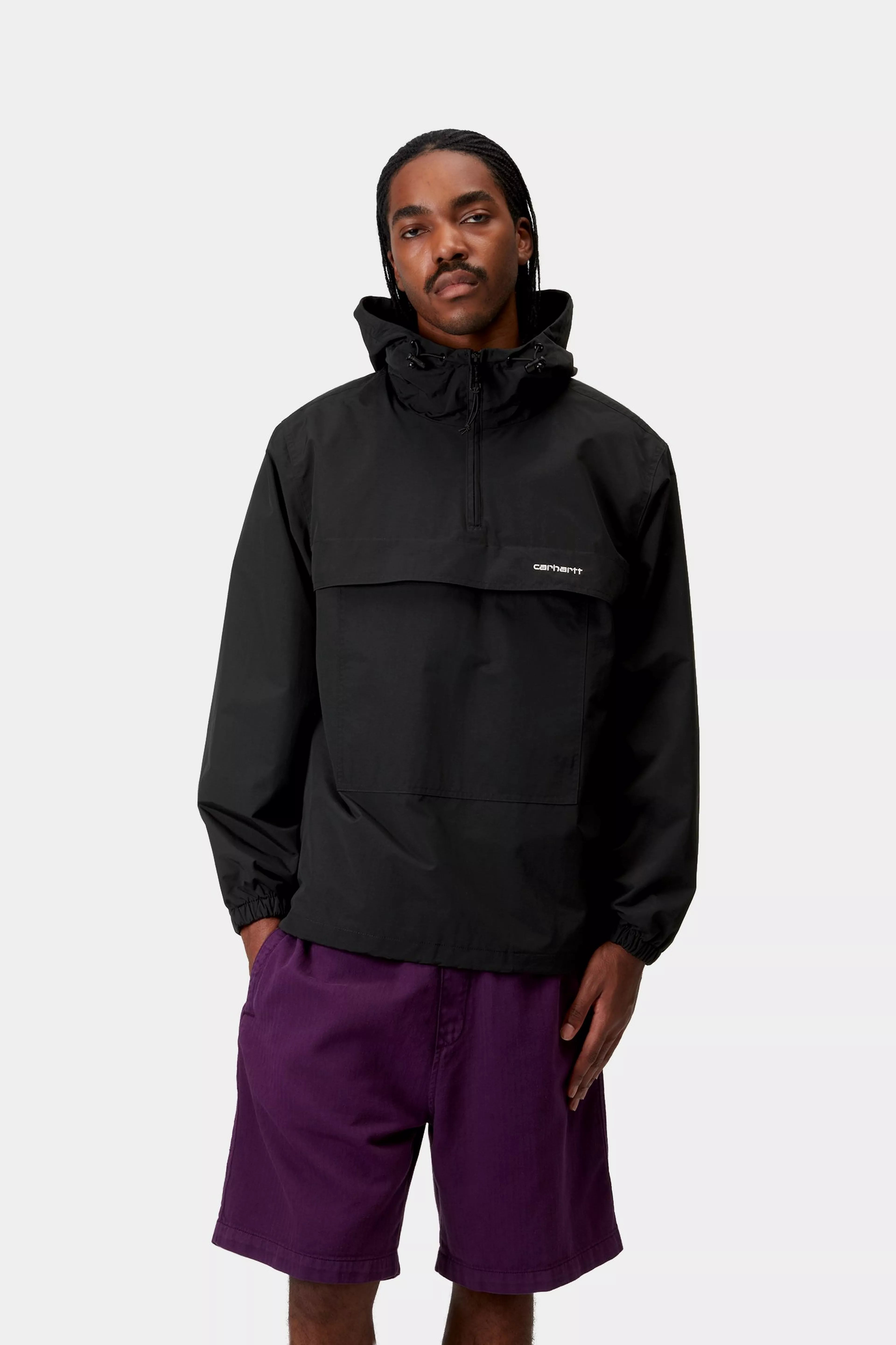 Windbreaker Pullover - Black / White