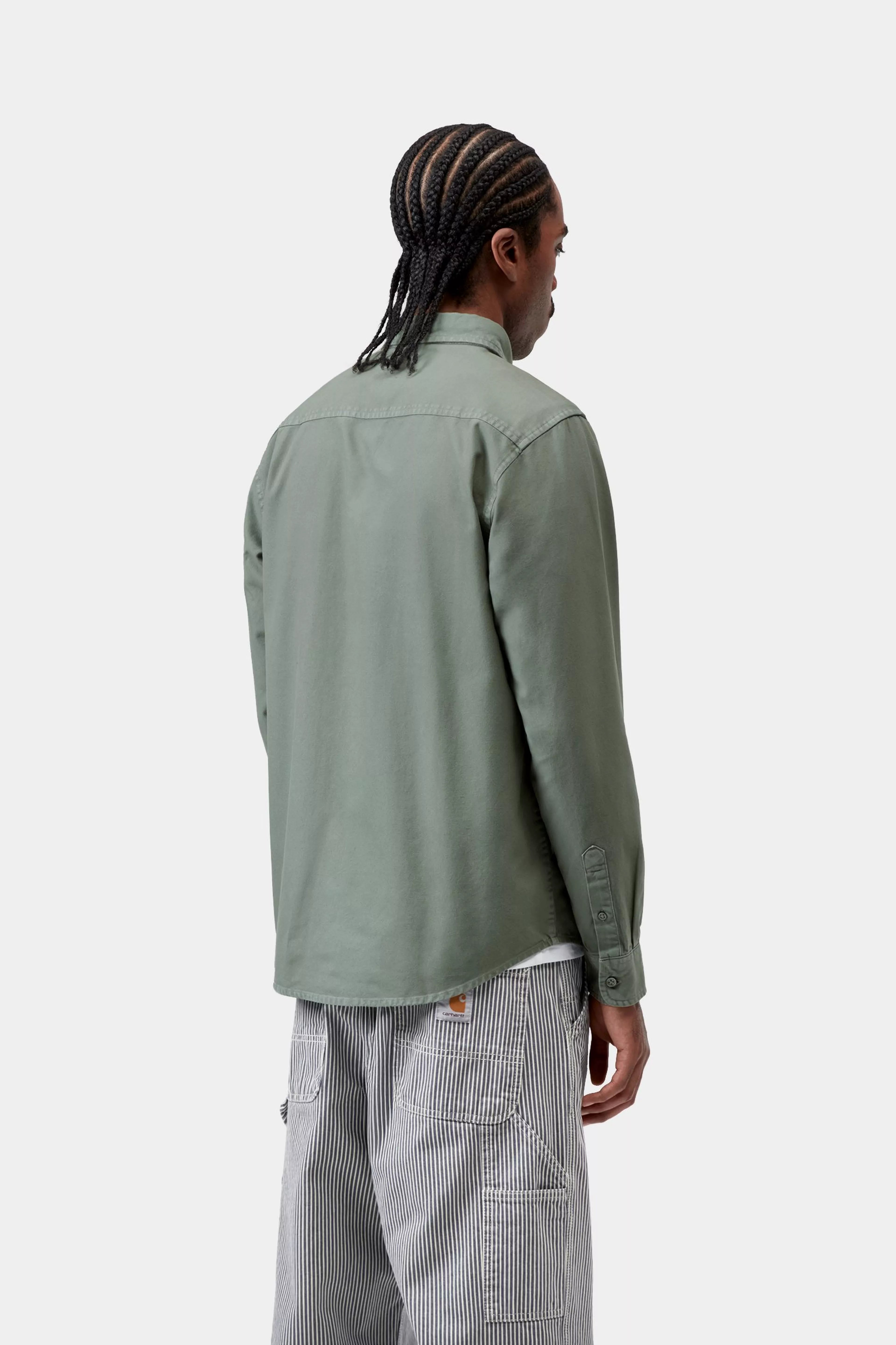 L/S Bolton Shirt - Green (garment dyed)