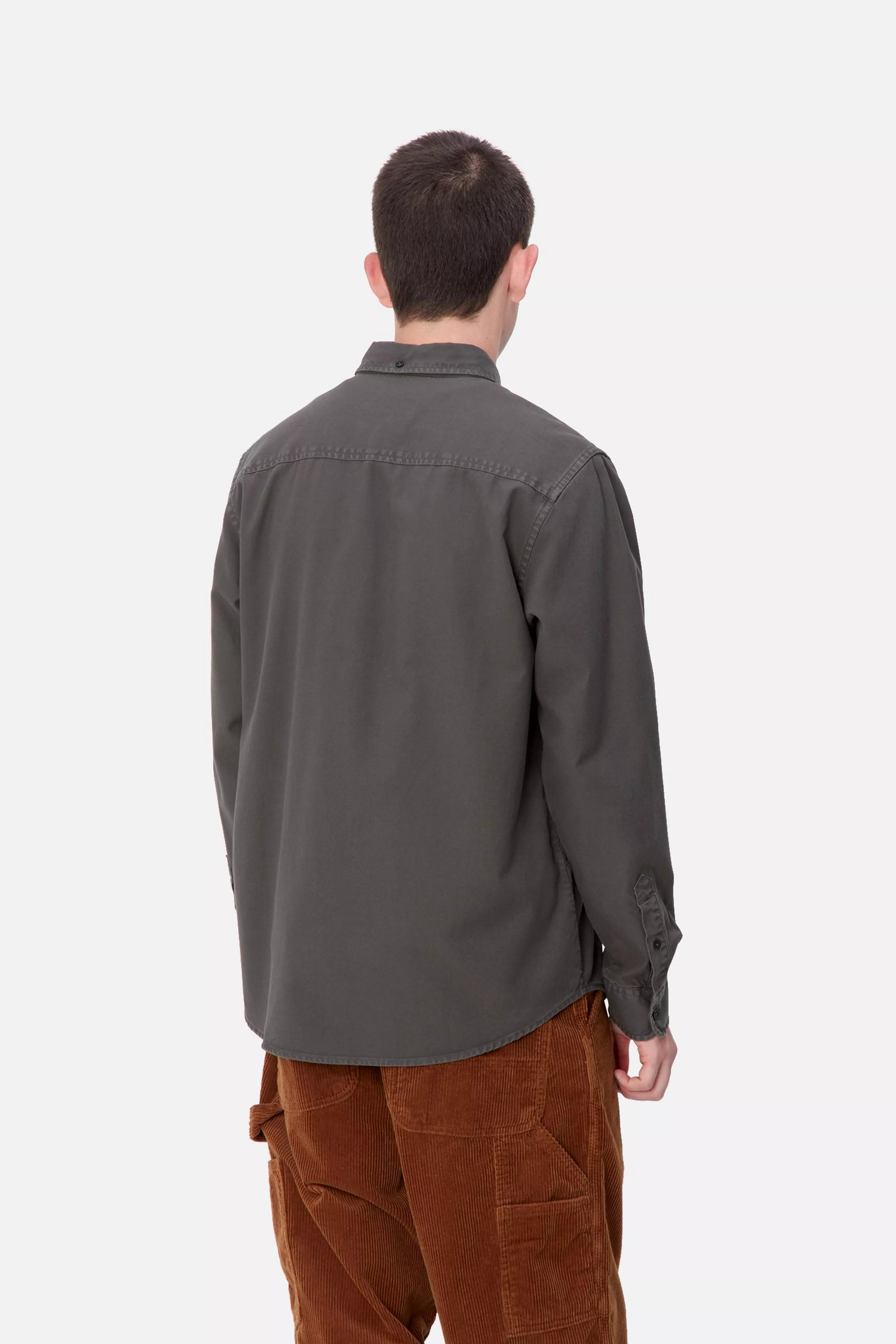 L/S Bolton Shirt - Graphite (garment dyed)