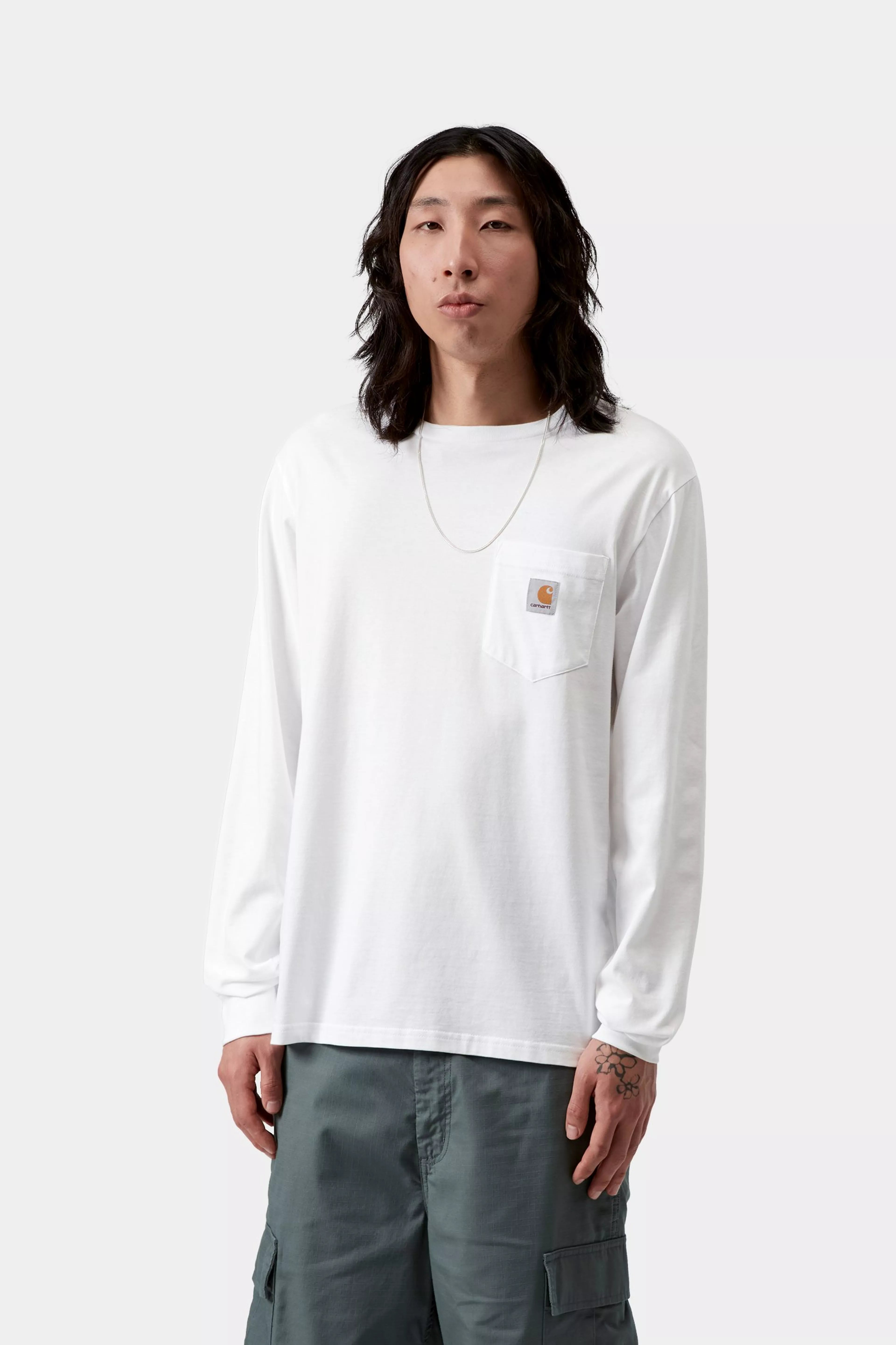 L/S Pocket T-Shirt - White 2