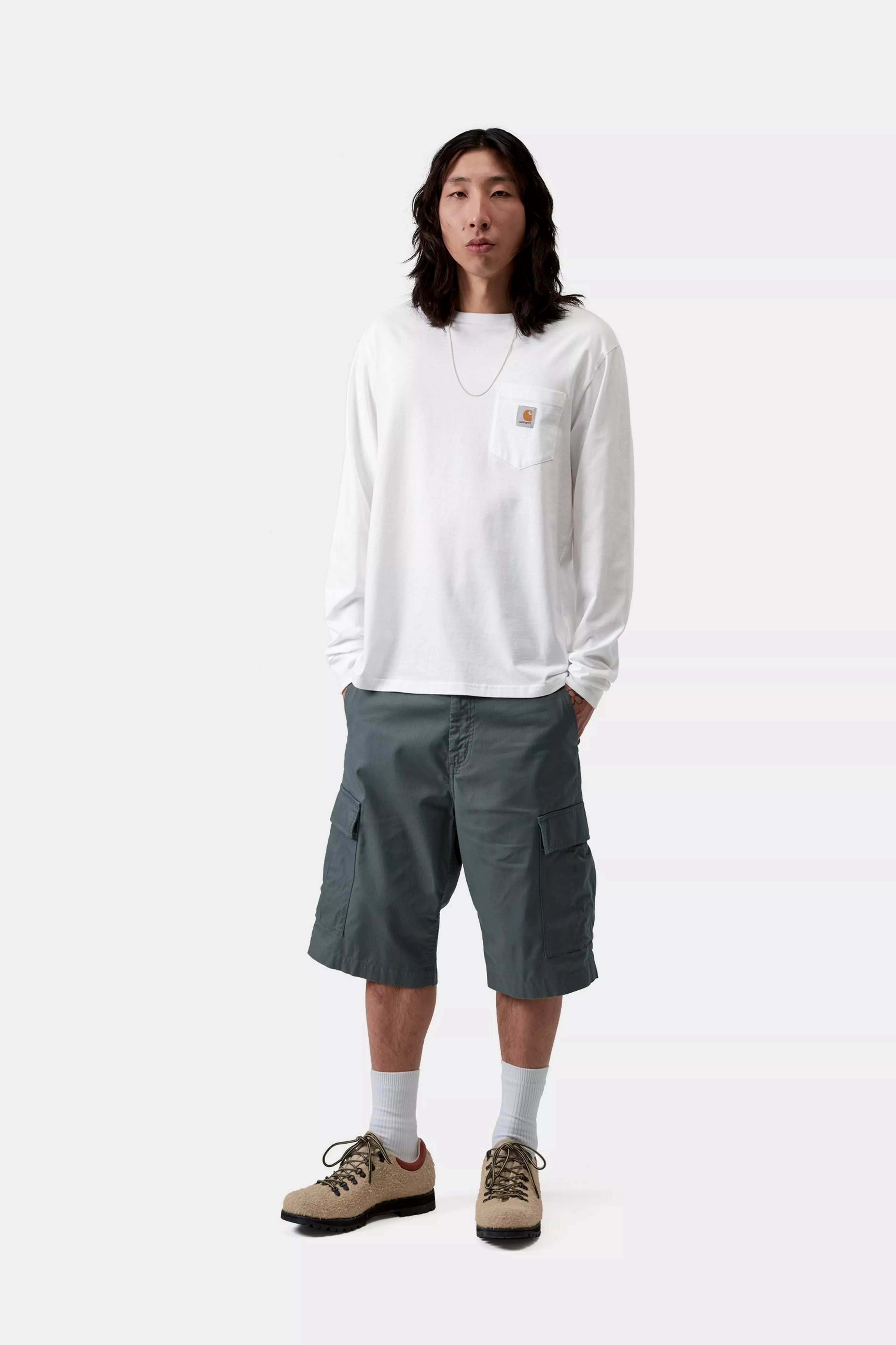 L/S Pocket T-Shirt - White 4