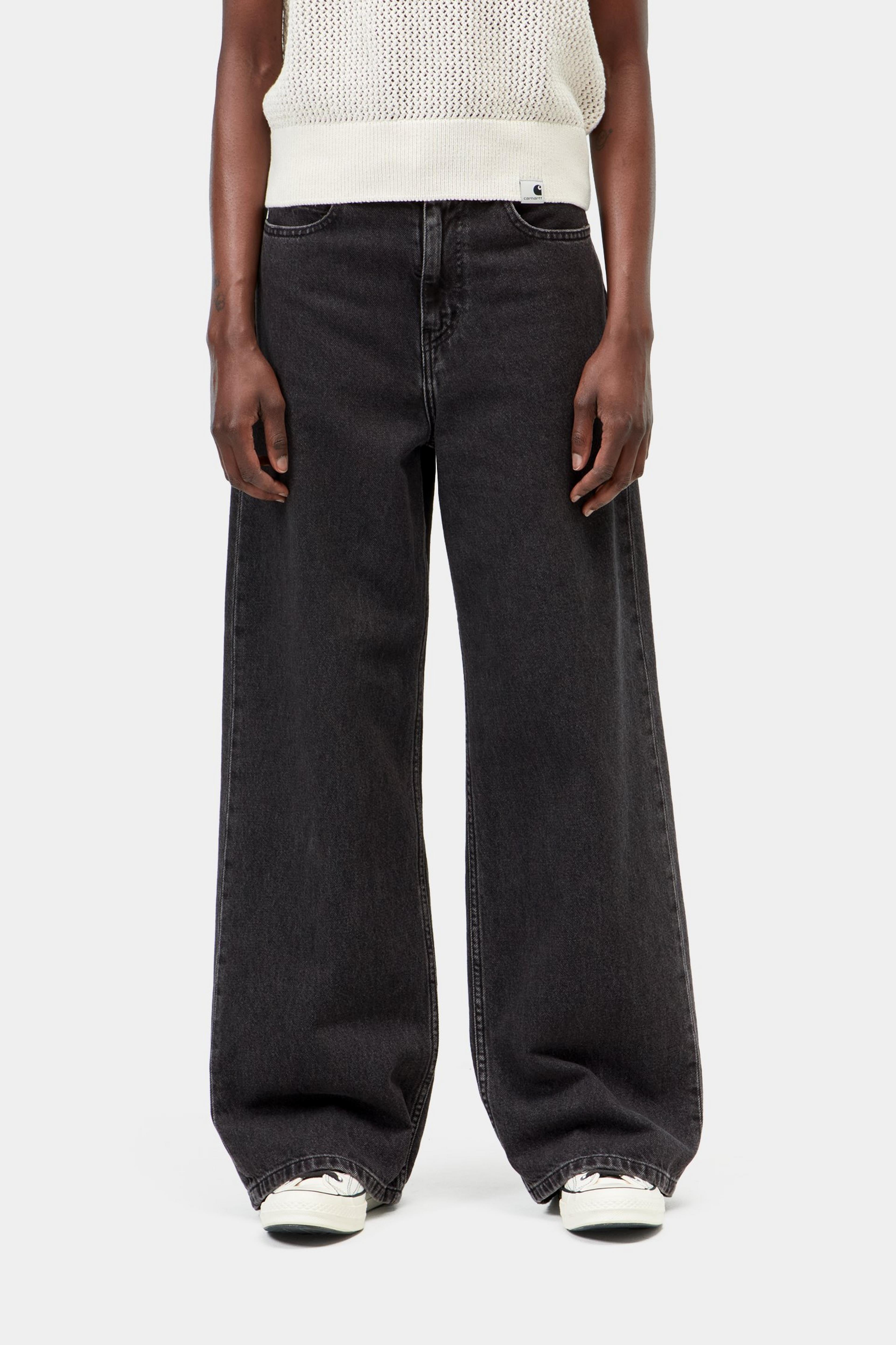 W' Jane Pant - Black, Heavy stone wash