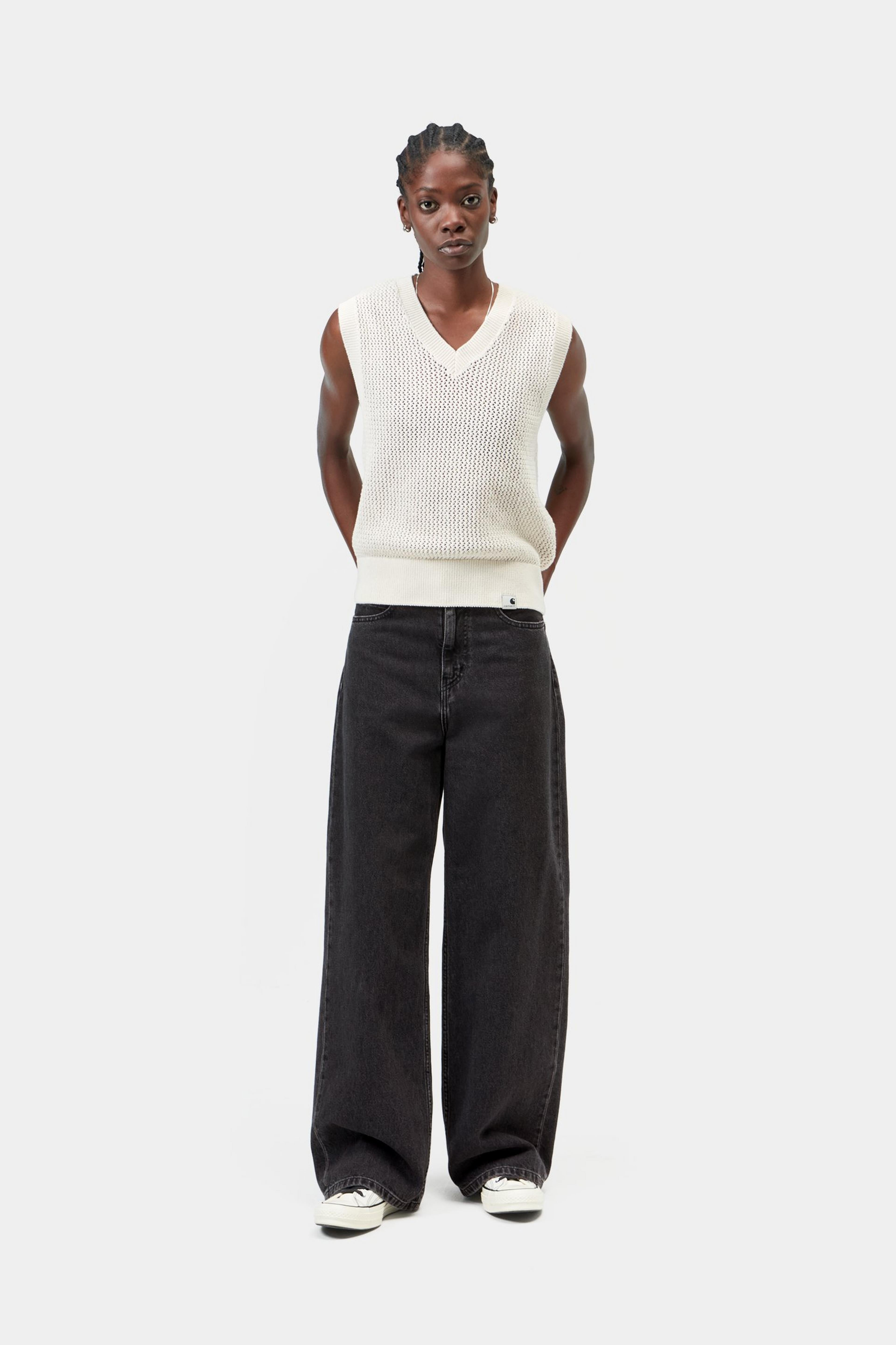 W' Jane Pant - Black, Heavy stone wash