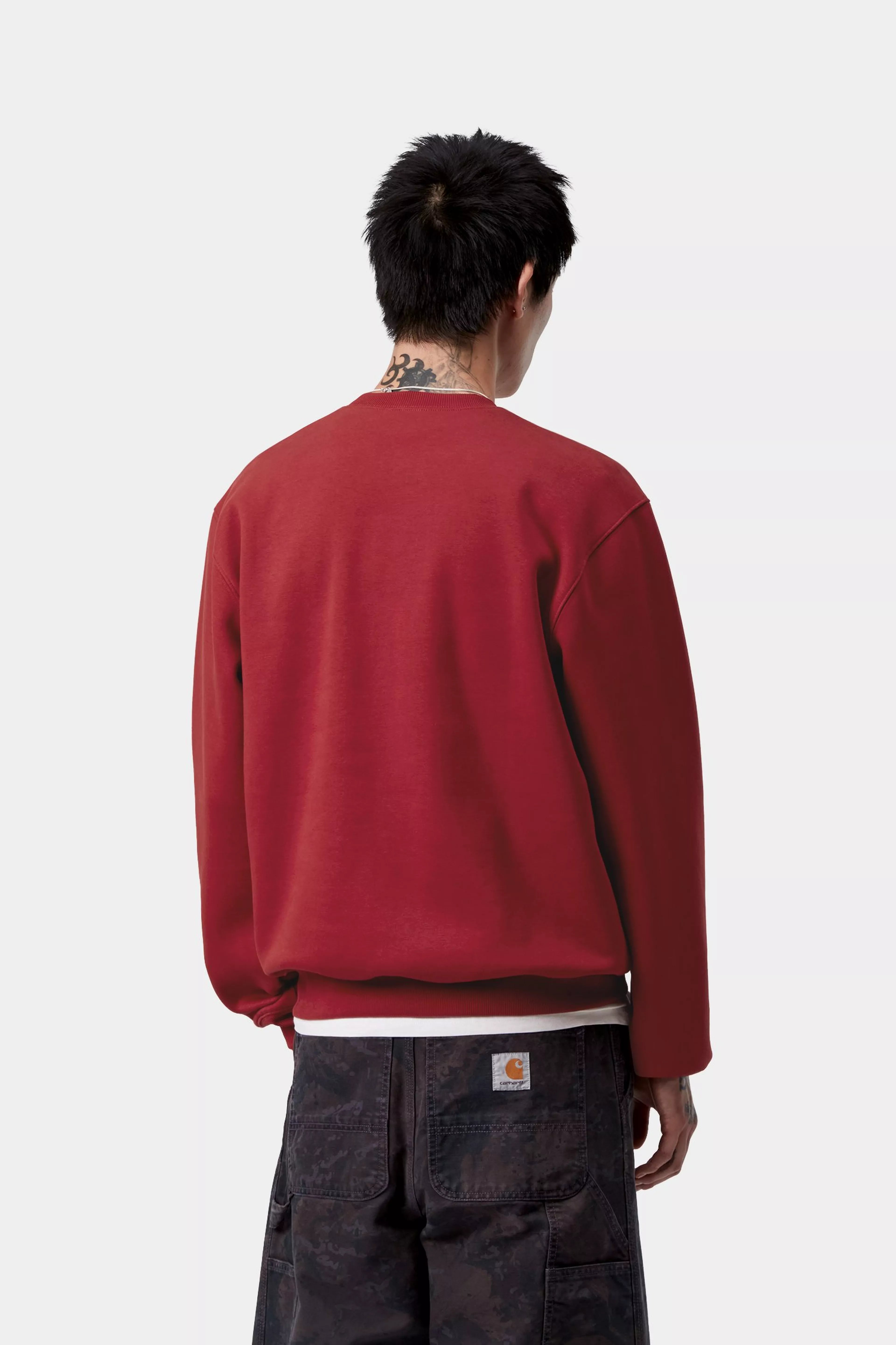 CARHARTT SWEAT - Scarlet / Graphite 3
