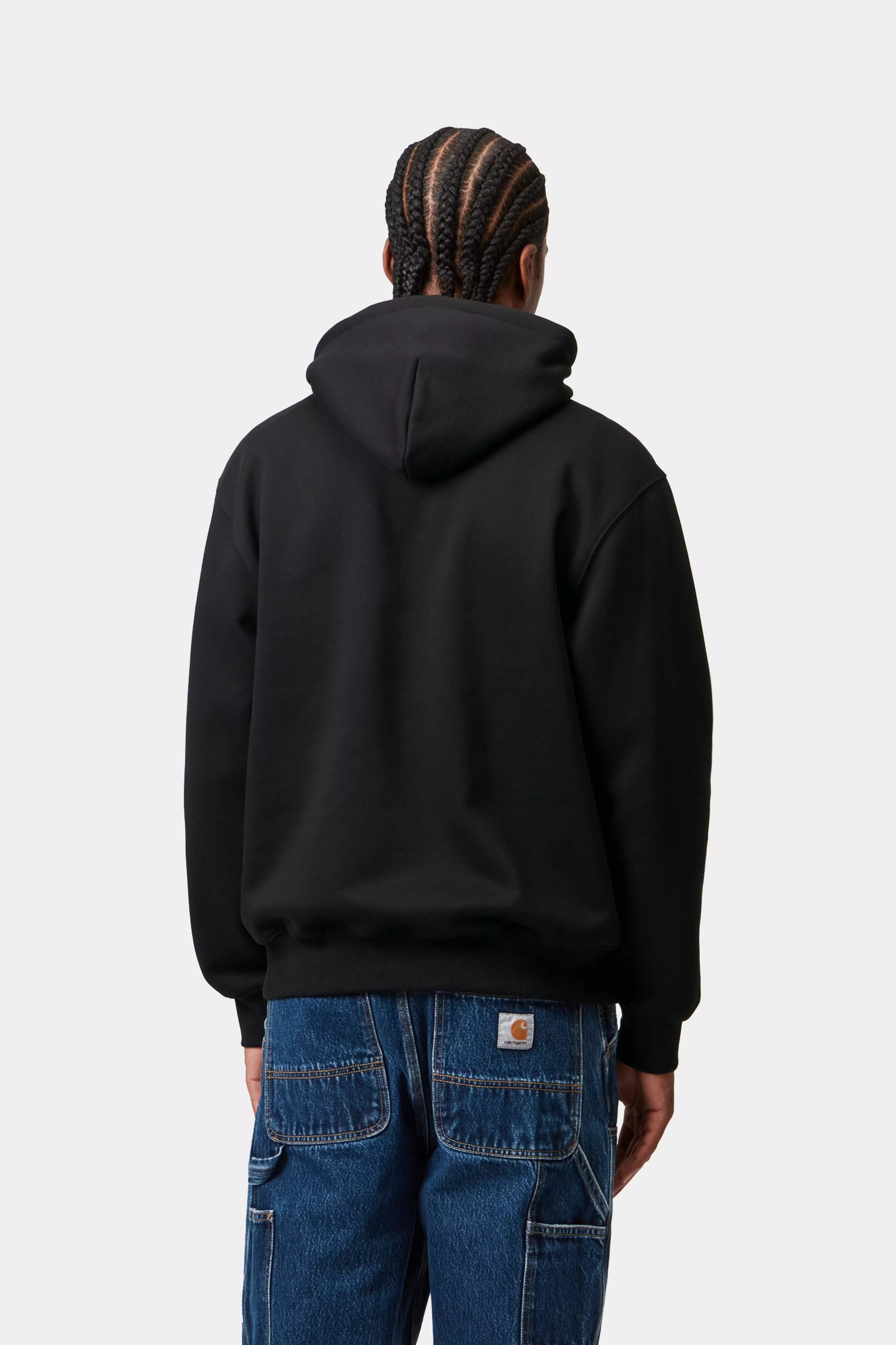 HOODED CARHARTT SWEAT - Black / White