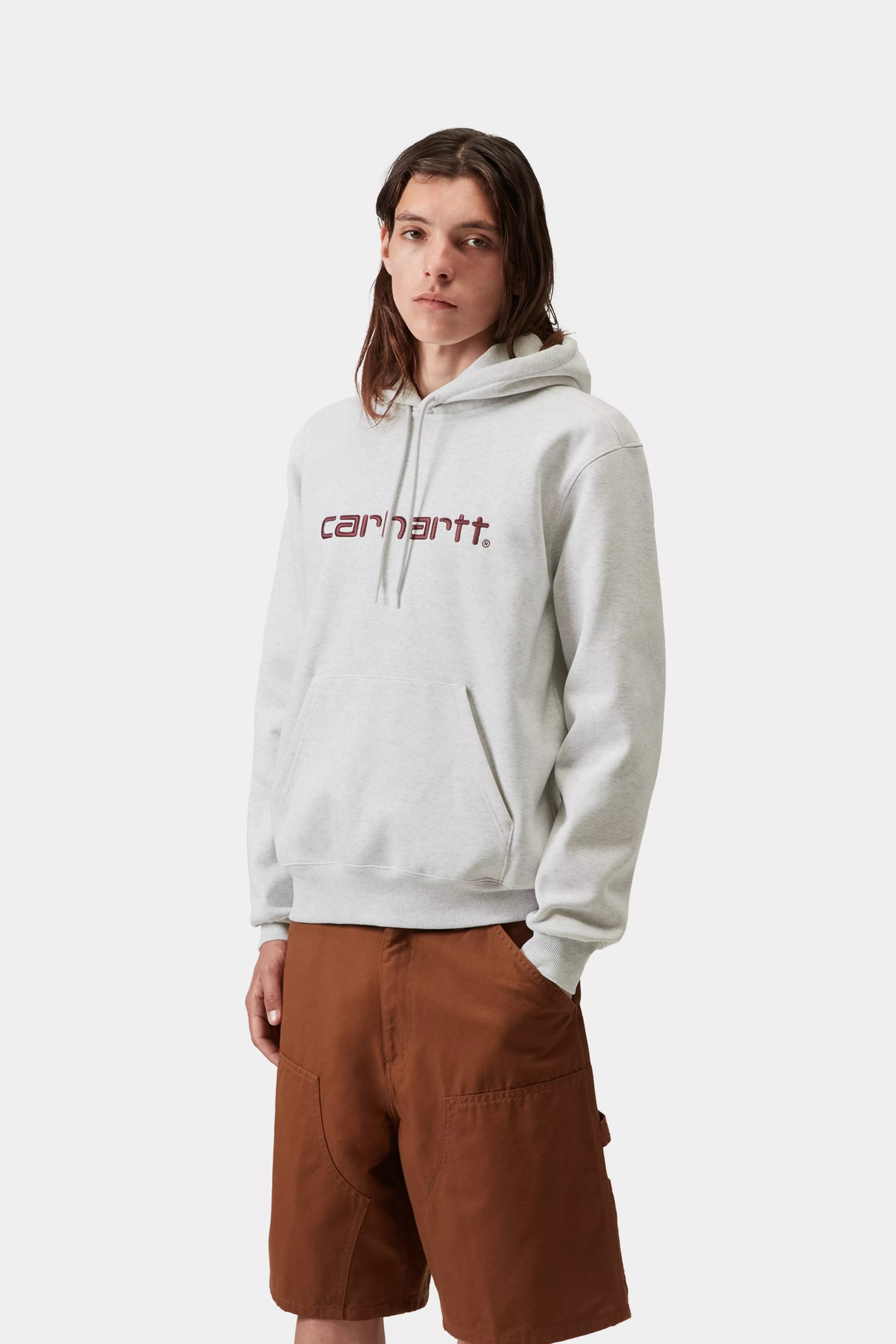 Hooded Carhartt Sweat - Ash Heather / Cozy Purple 2