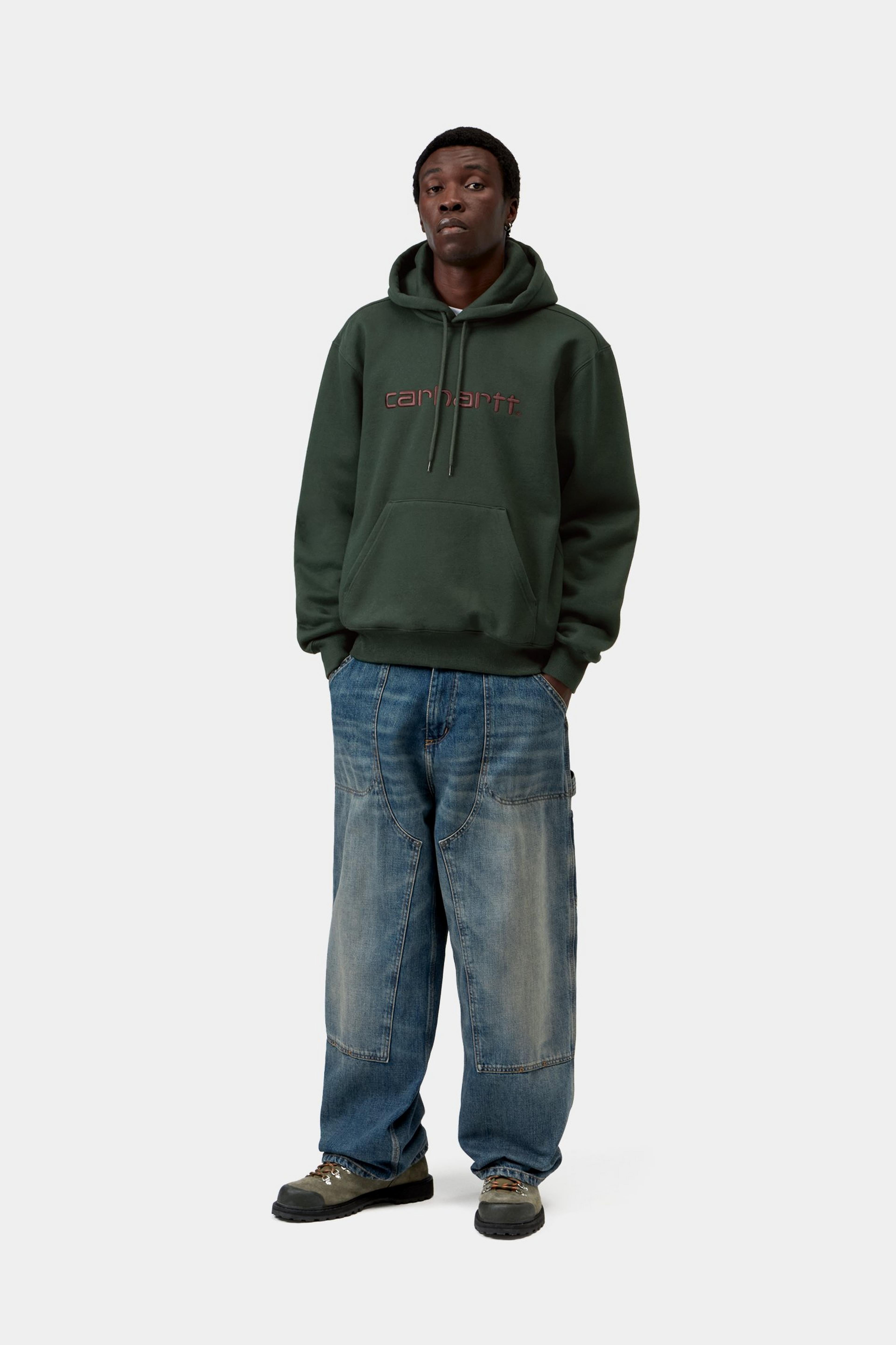 Hooded Carhartt Sweat - Dark Scarab / Palisander 4