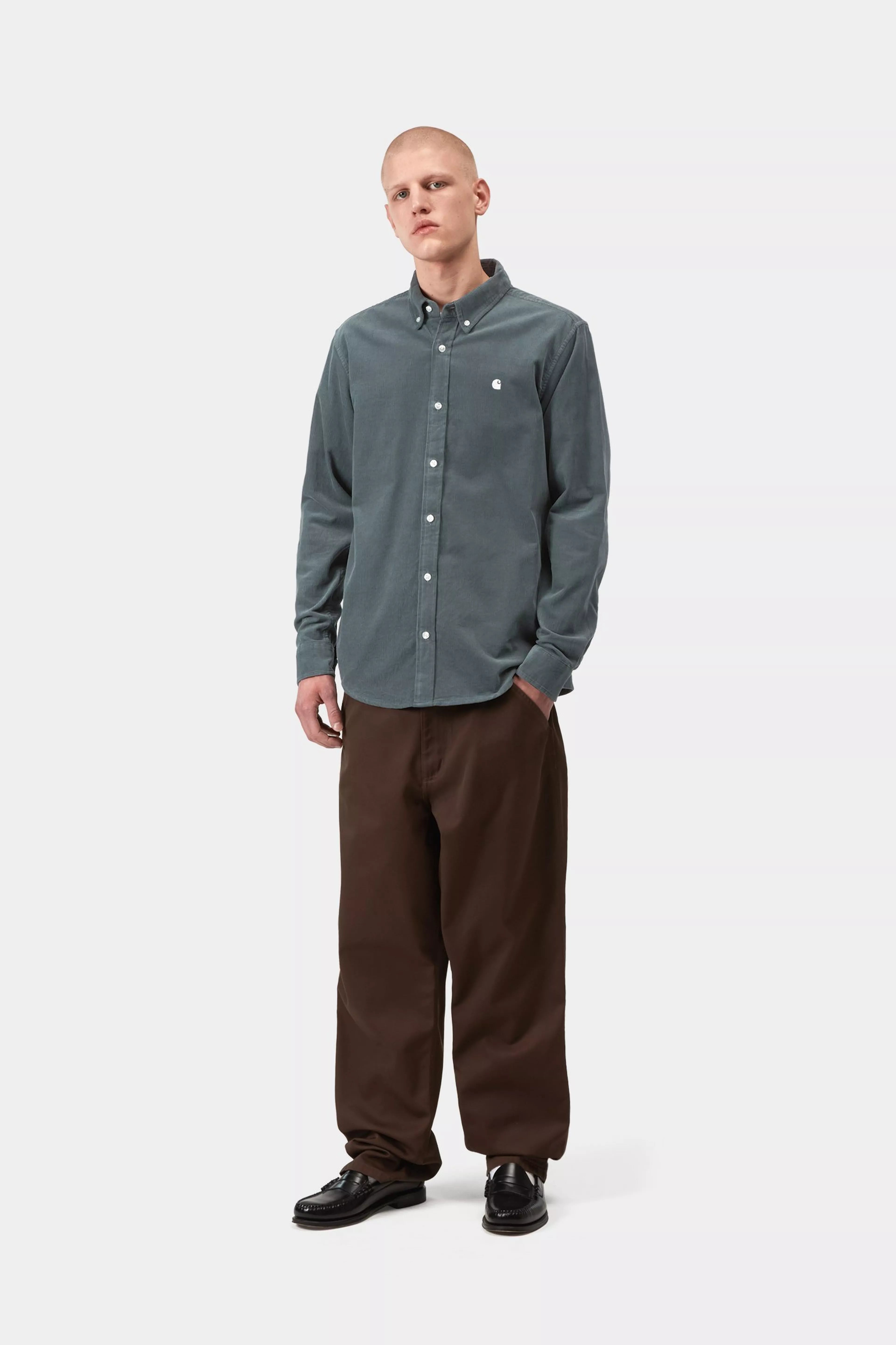 L/S Madison Fine Cord Shirt - Cozy Blue / Wax