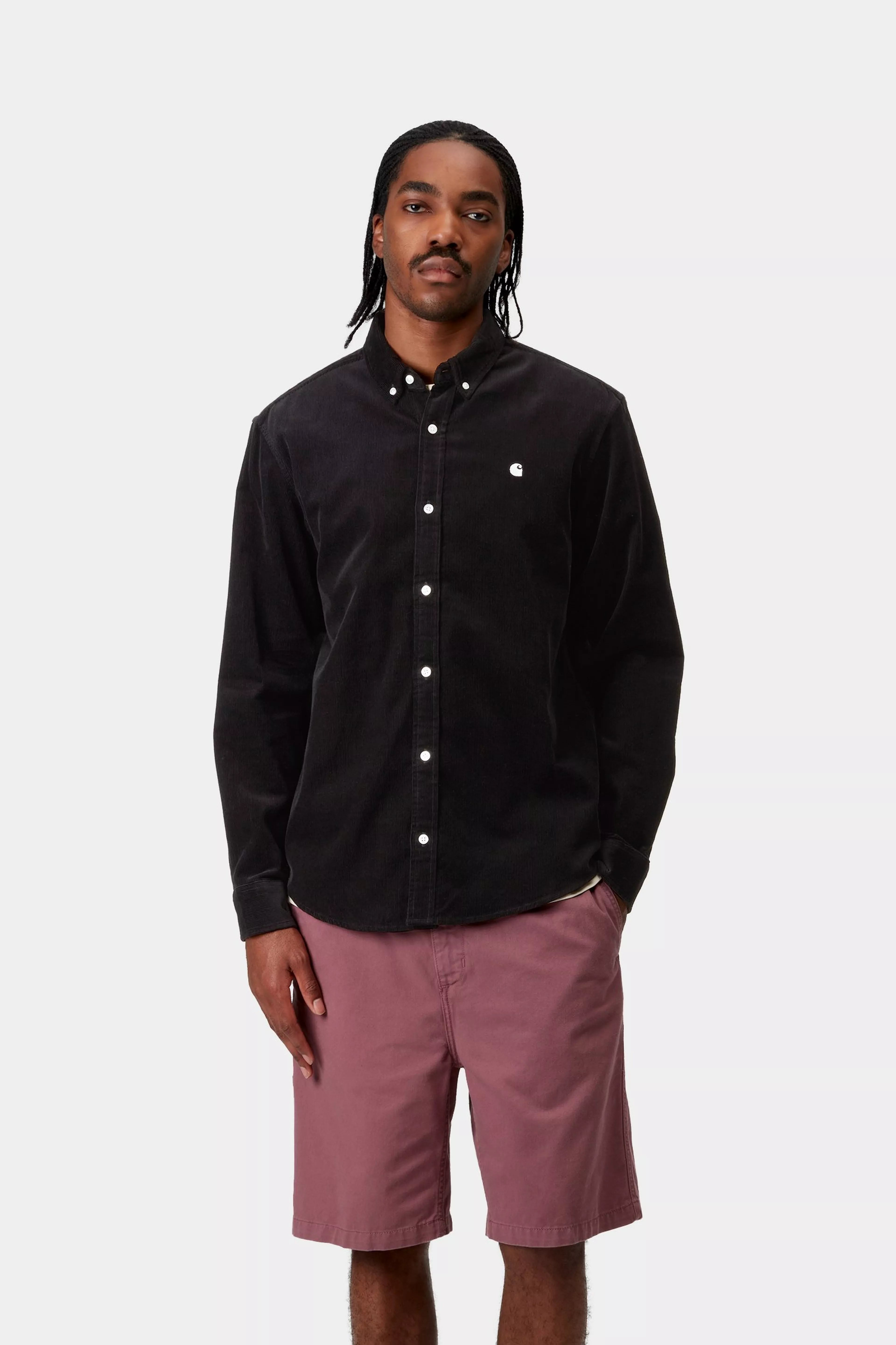 L/S Madison Fine Cord Shirt - Black / Wax 2