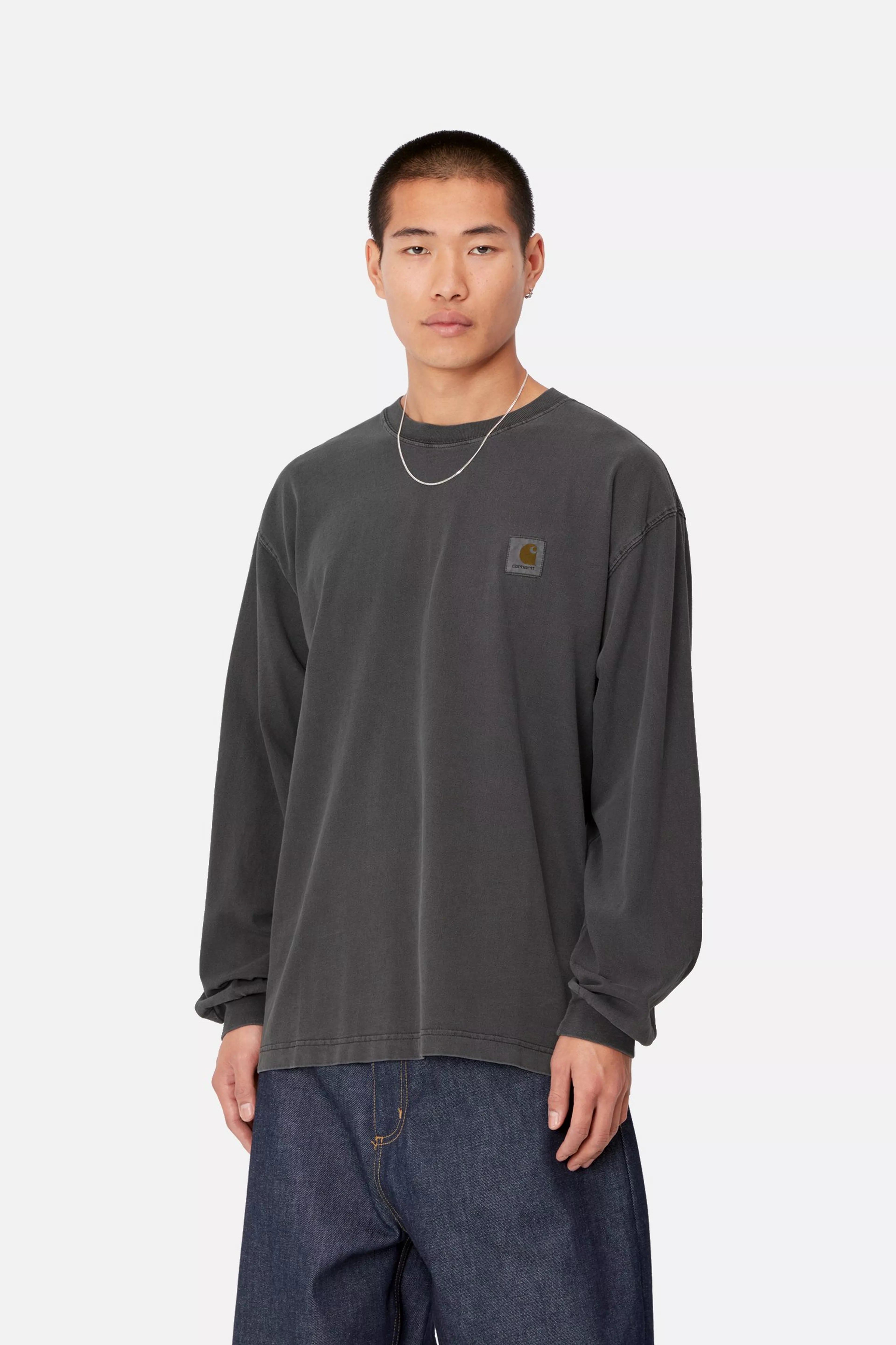 L/S VISTA T-SHIRT  - Black (garment dyed)