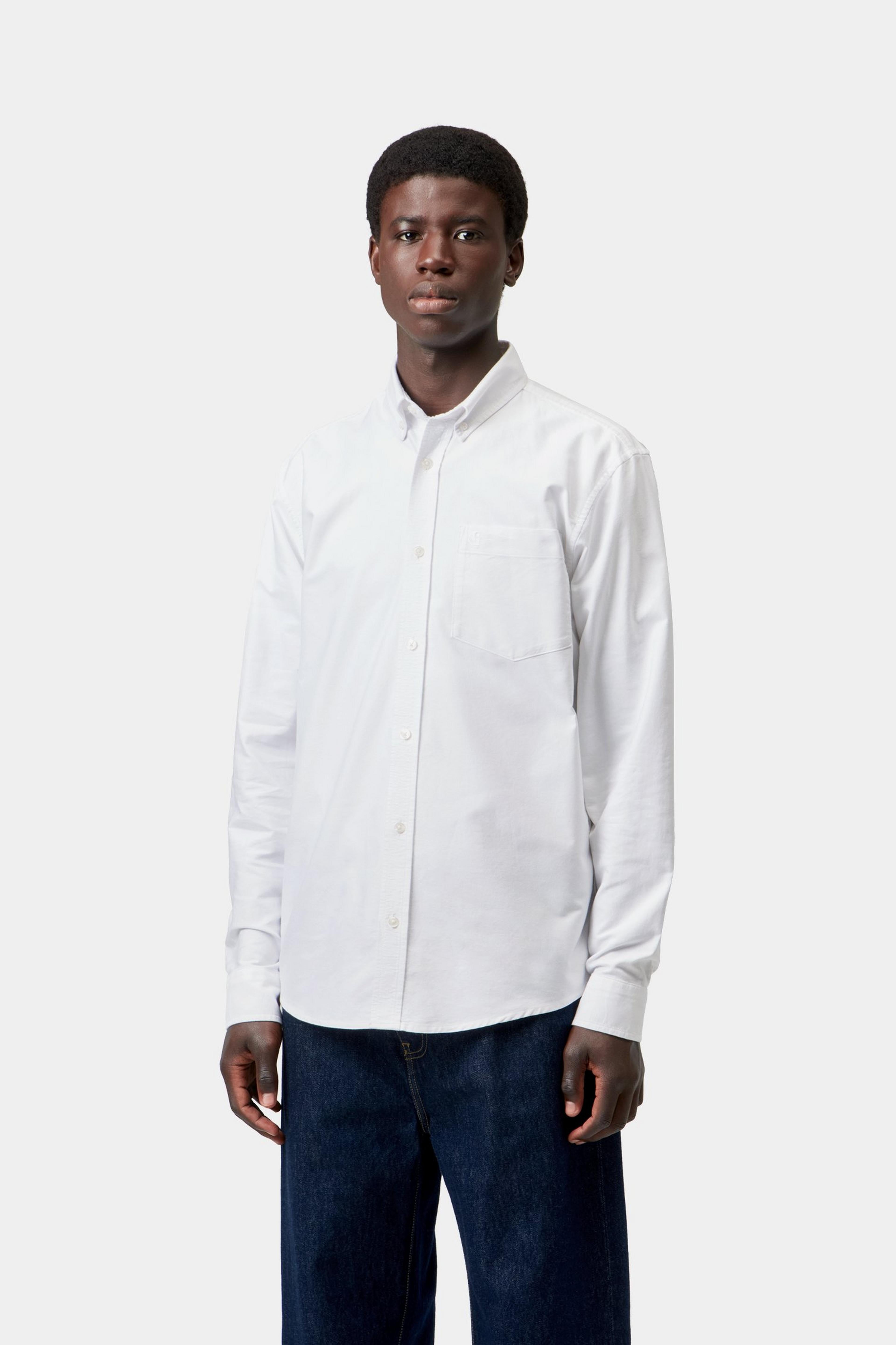 L/S C-Logo Shirt - White / White
