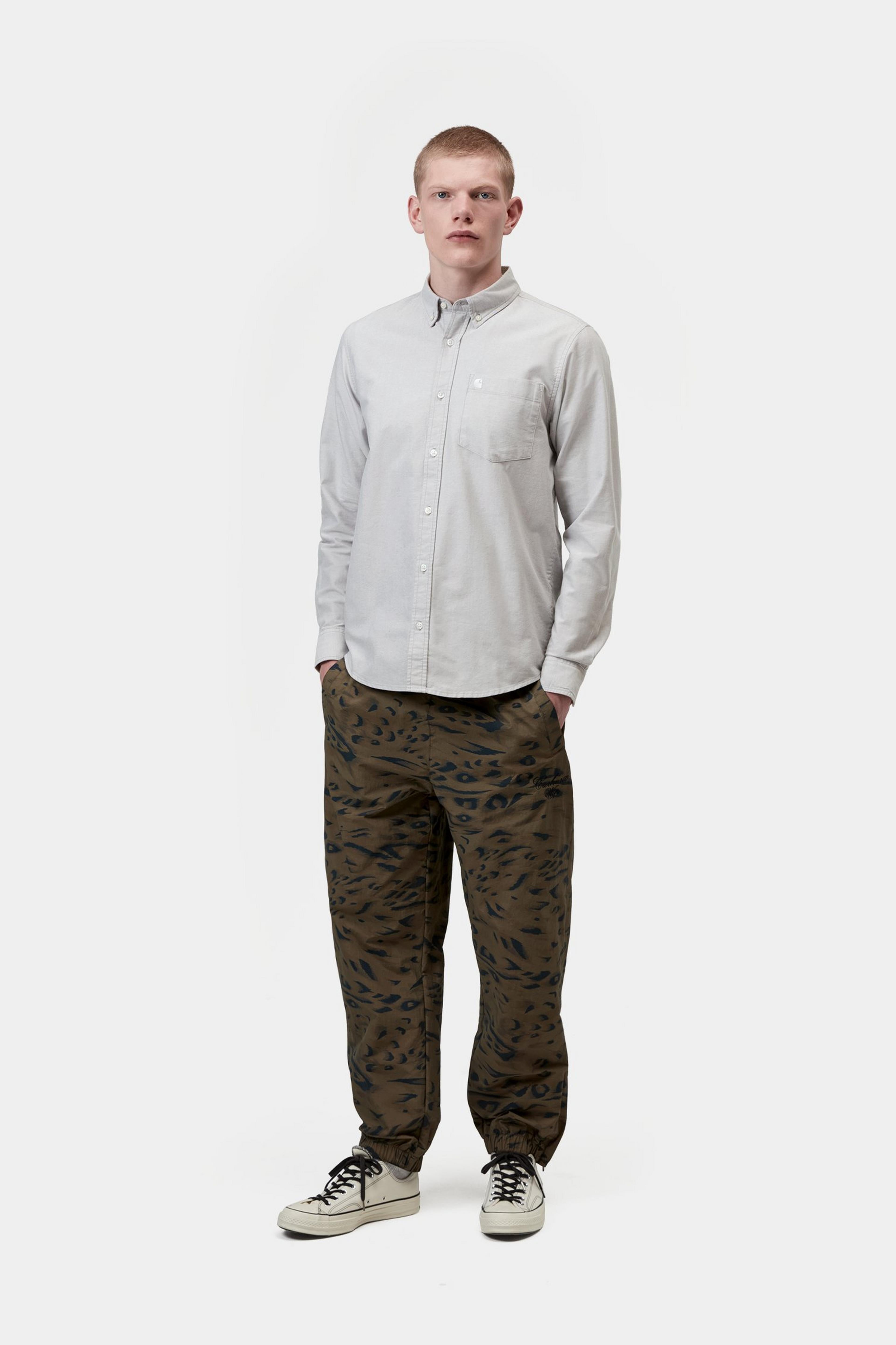 L/S C-Logo Shirt - Shady Grey / White