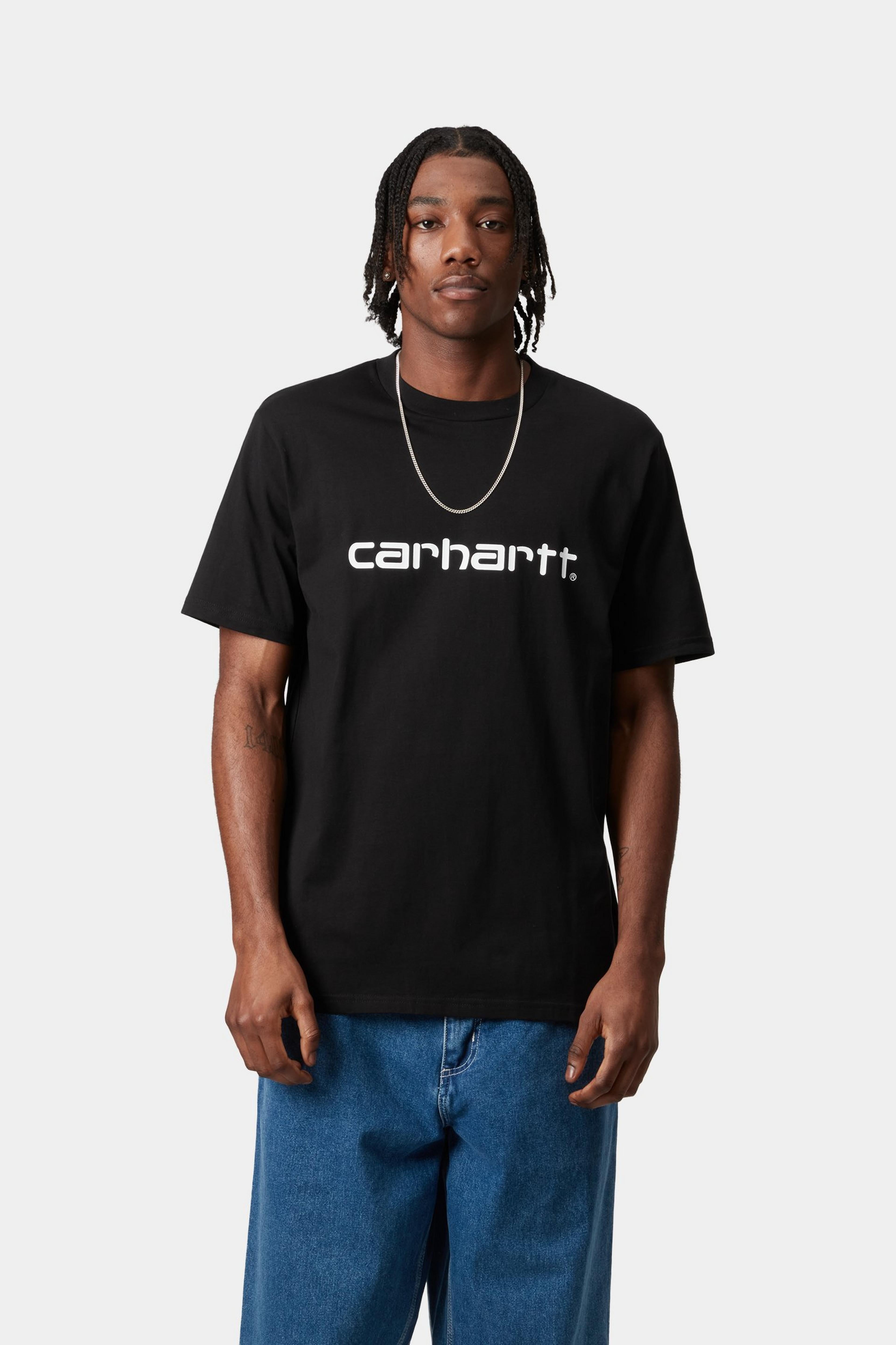 S/S Script T-Shirt - Black / White