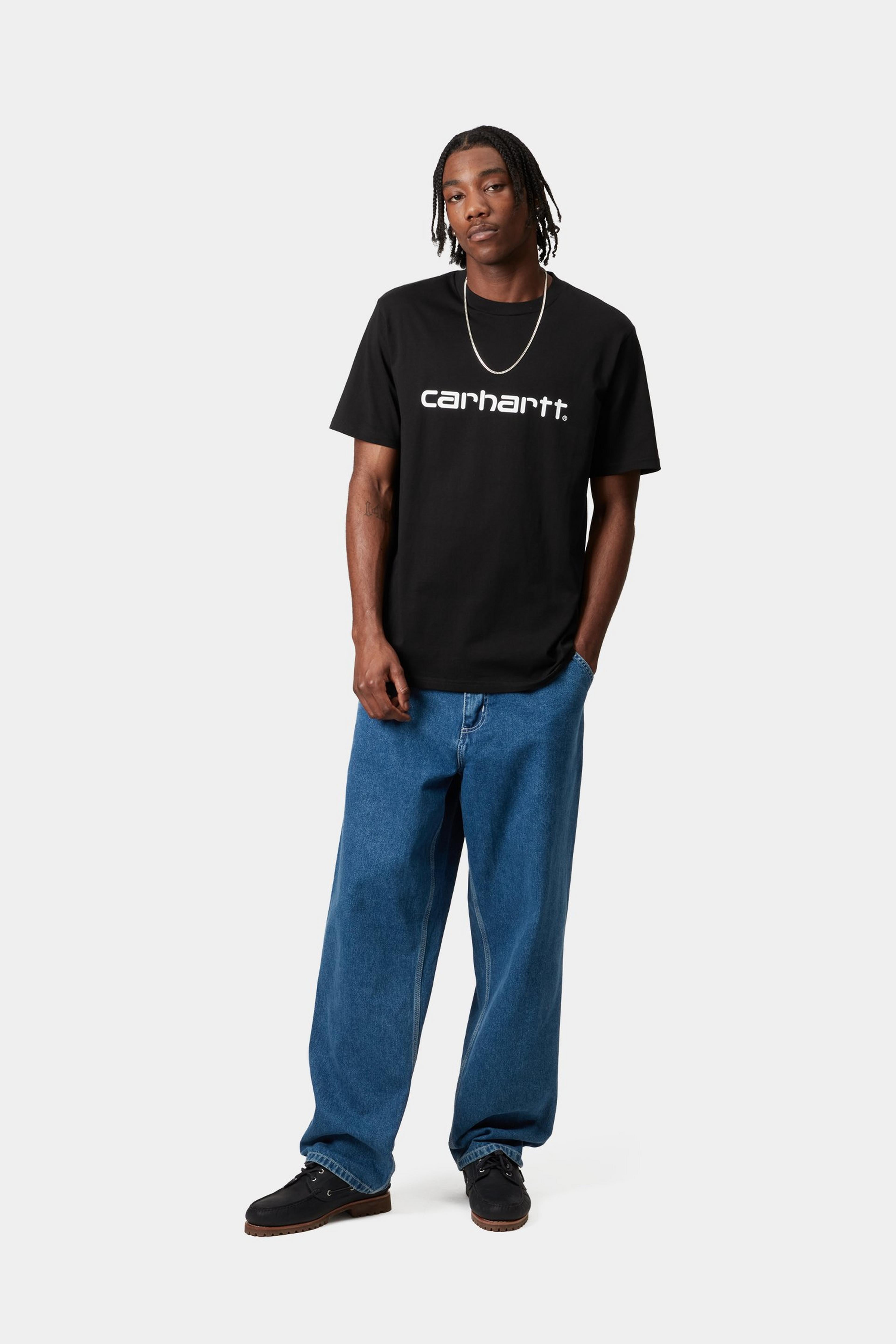 S/S Script T-Shirt - Black / White