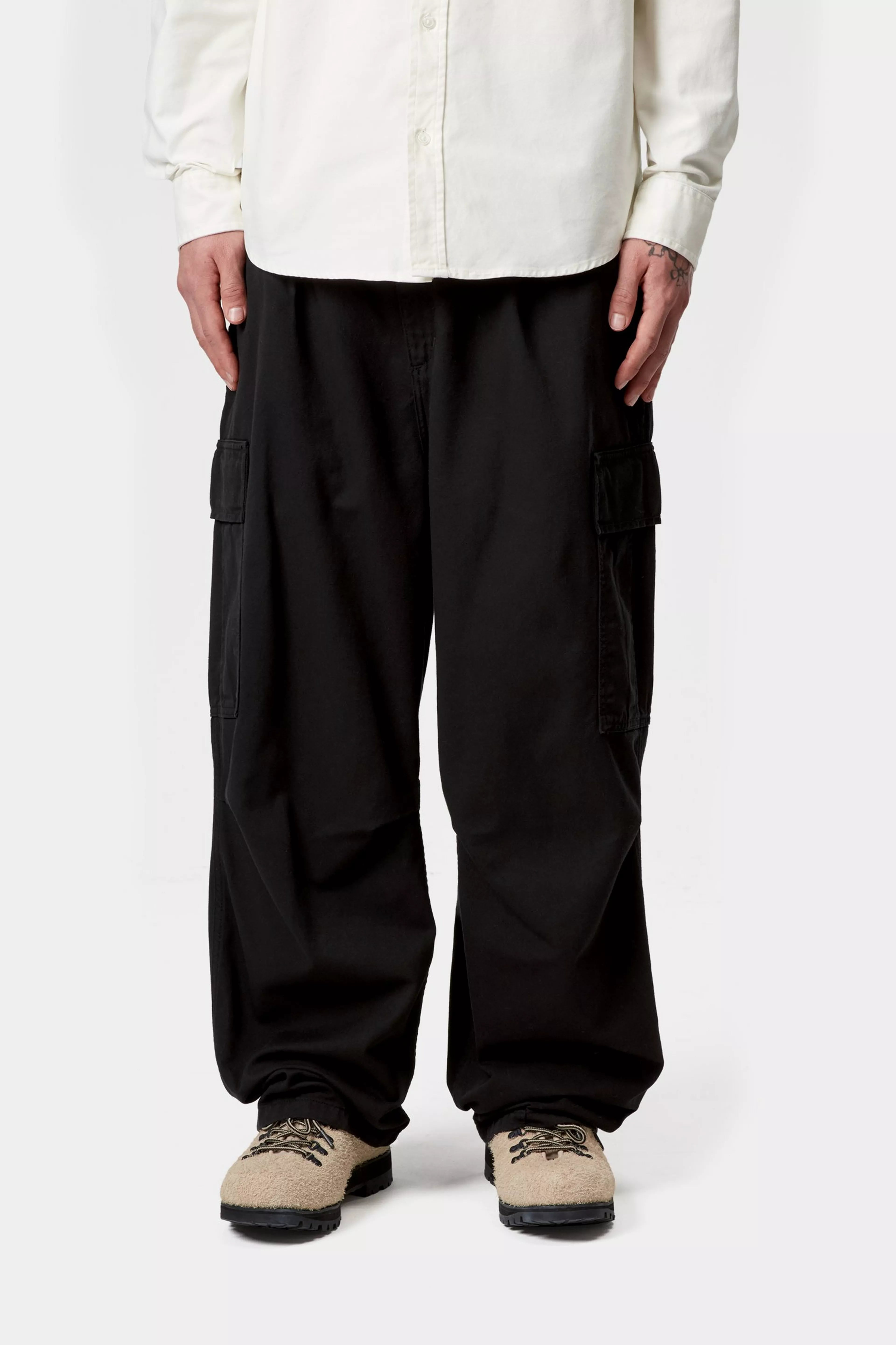 Cole Cargo Pant - Black (garment dyed)