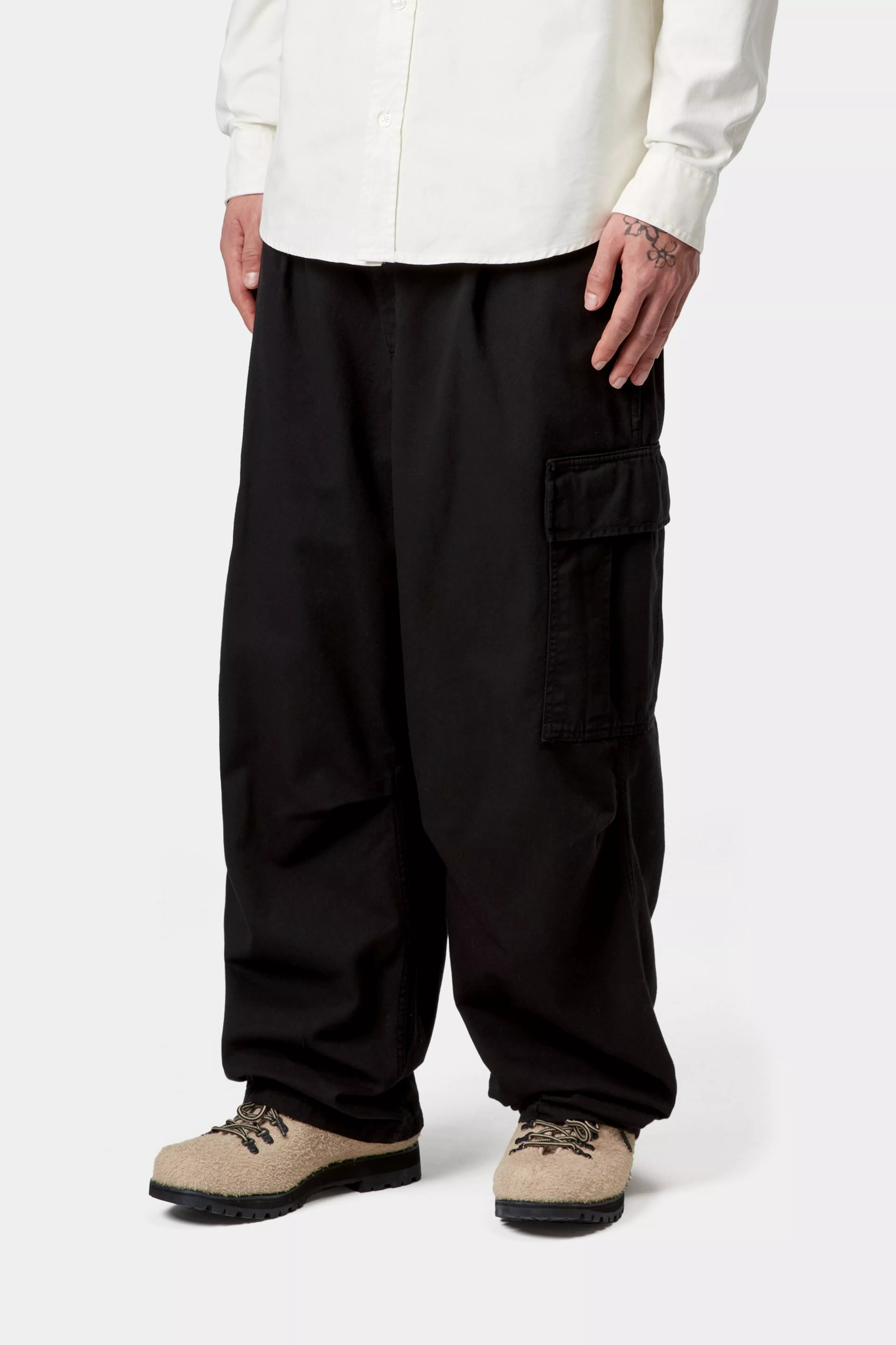 Cole Cargo Pant - Black (garment dyed)