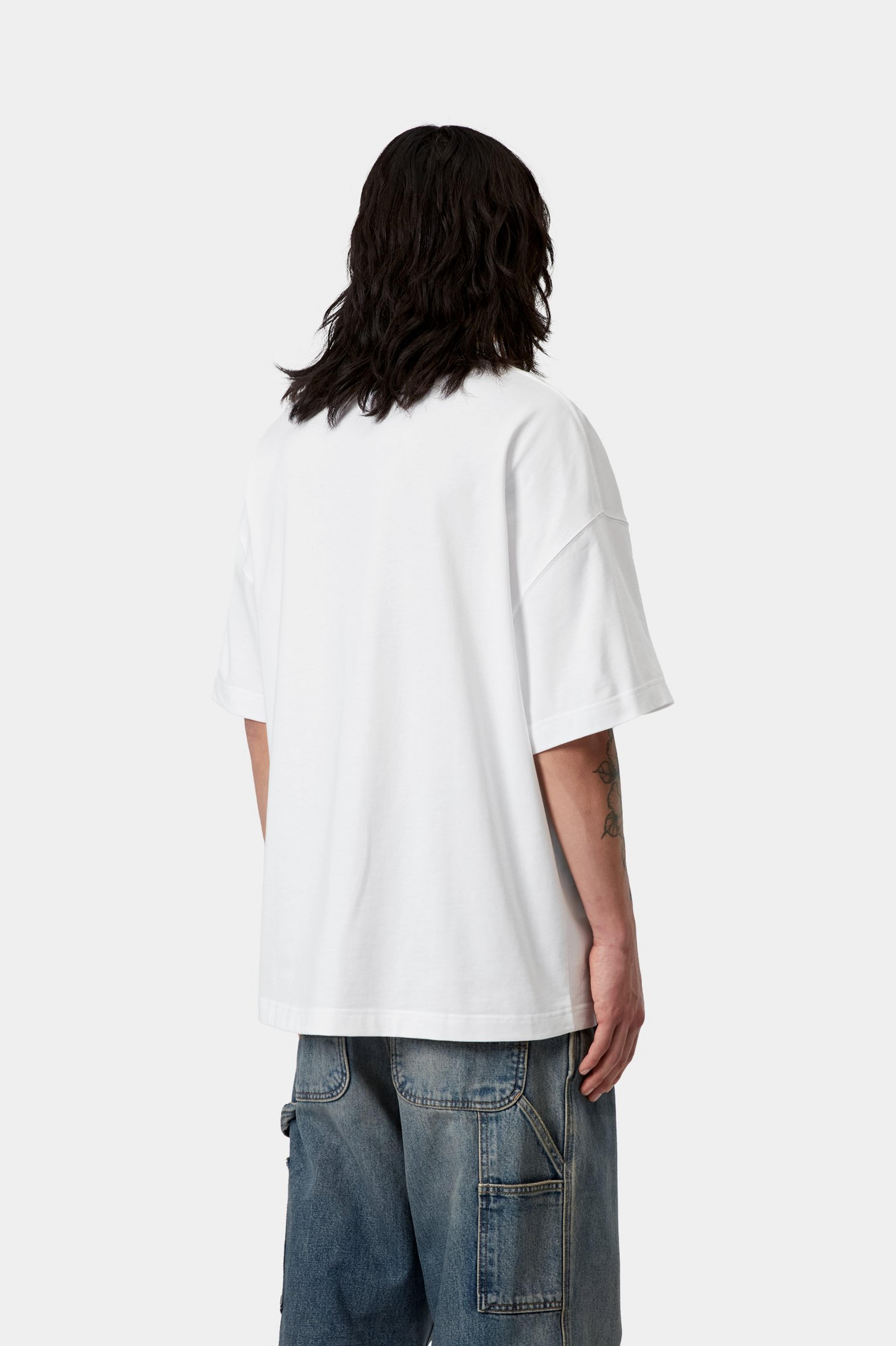 S/S Link Script T-Shirt - White / Black
