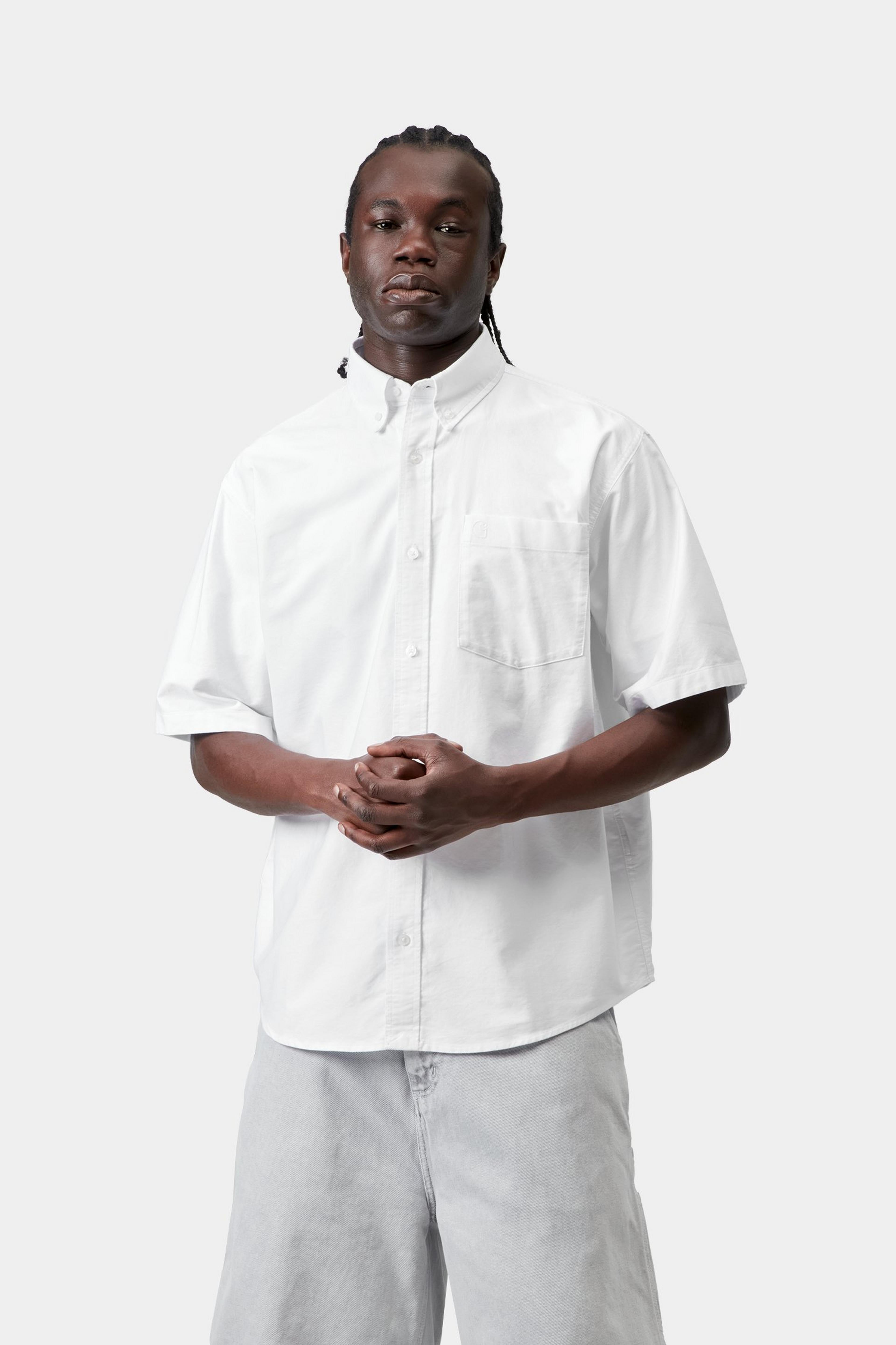 S/S Braxton Shirt - White / White