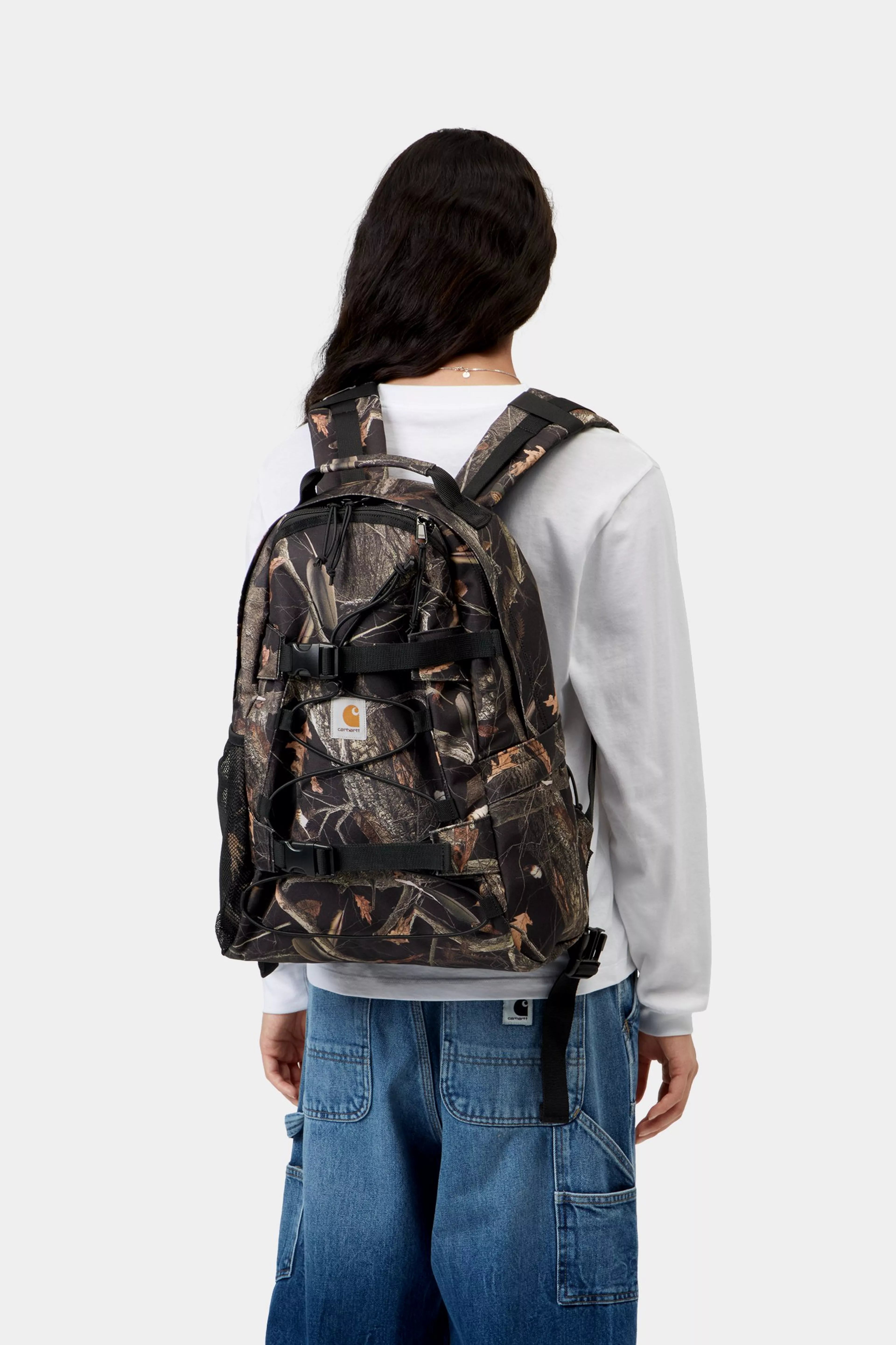 Kickflip Backpack - Camo Feather Tree, Black