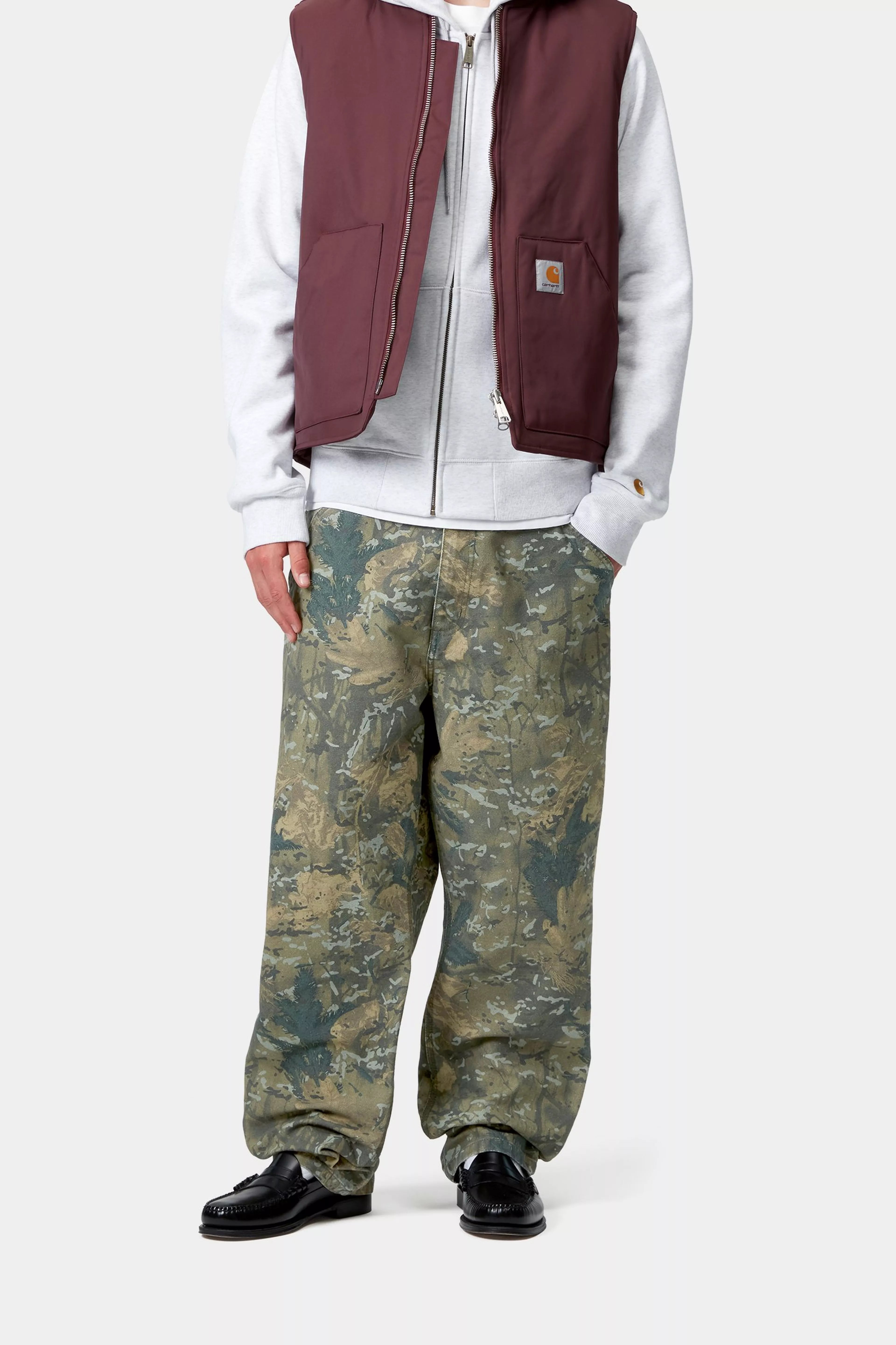 SINGLE KNEE PANT  - Camo Combi, Green (stone washed)