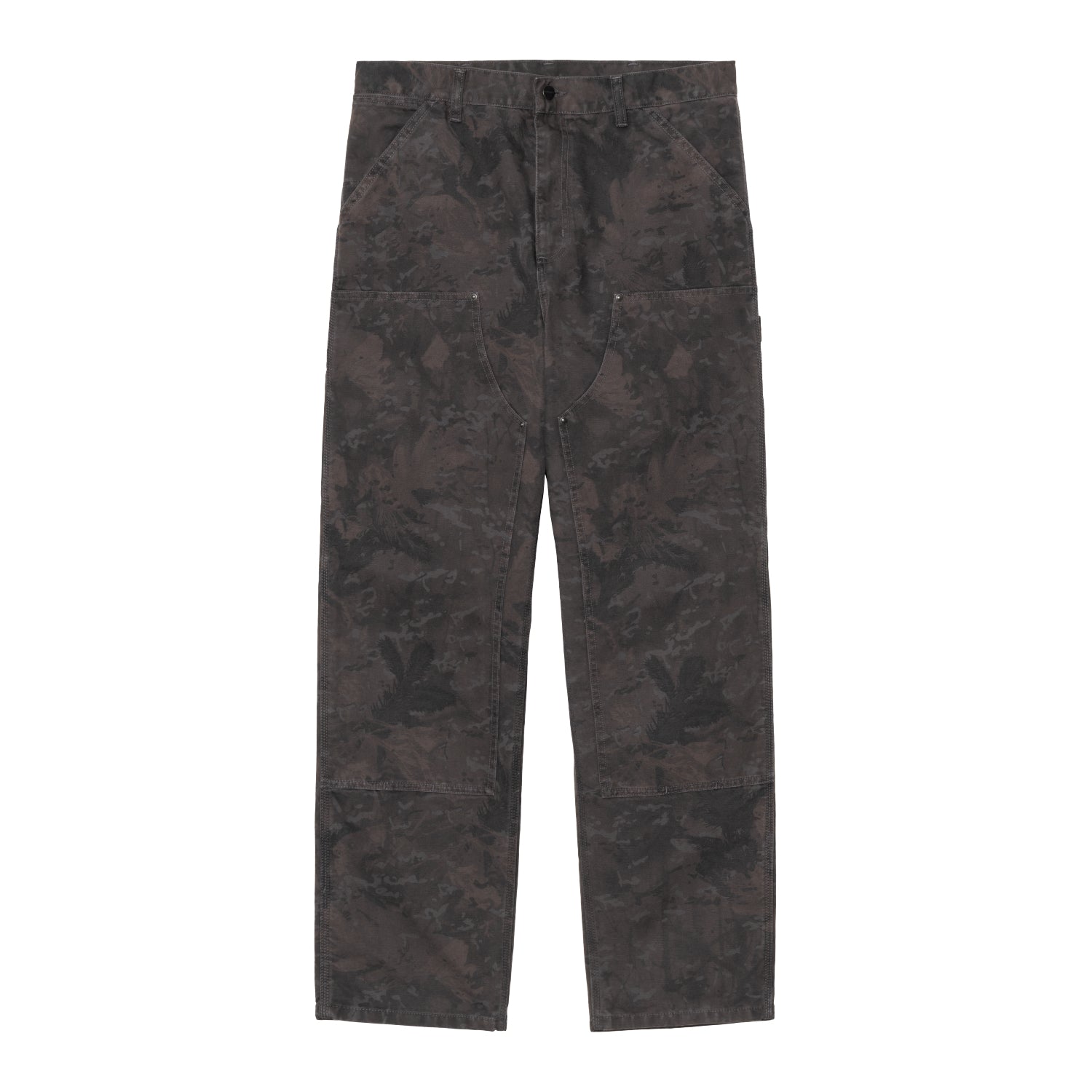 DOUBLE KNEE PANT  - Camo Combi, Green / Graphite (garment dyed)