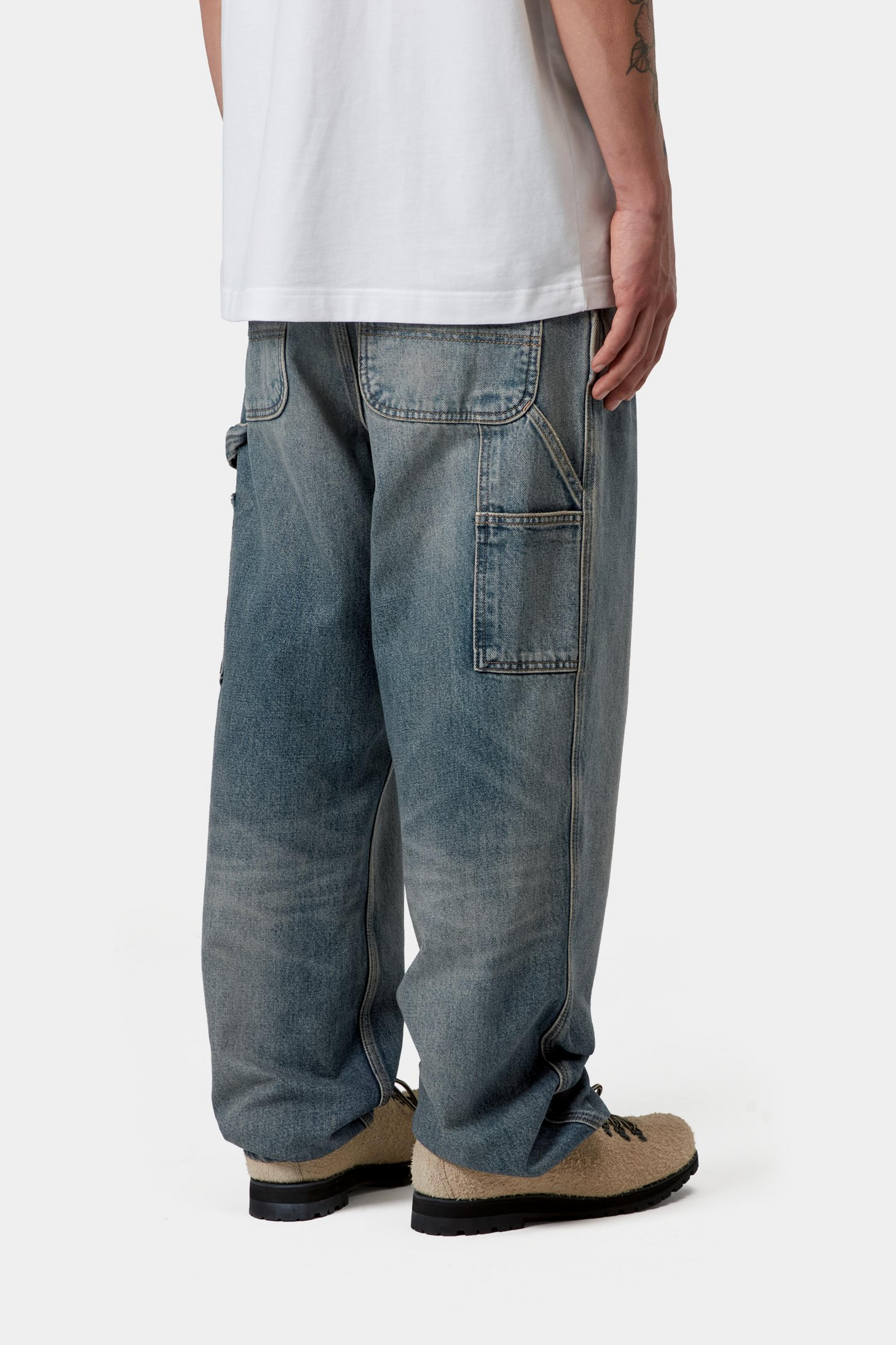 Single Knee Pant - Blue (worn used wash)