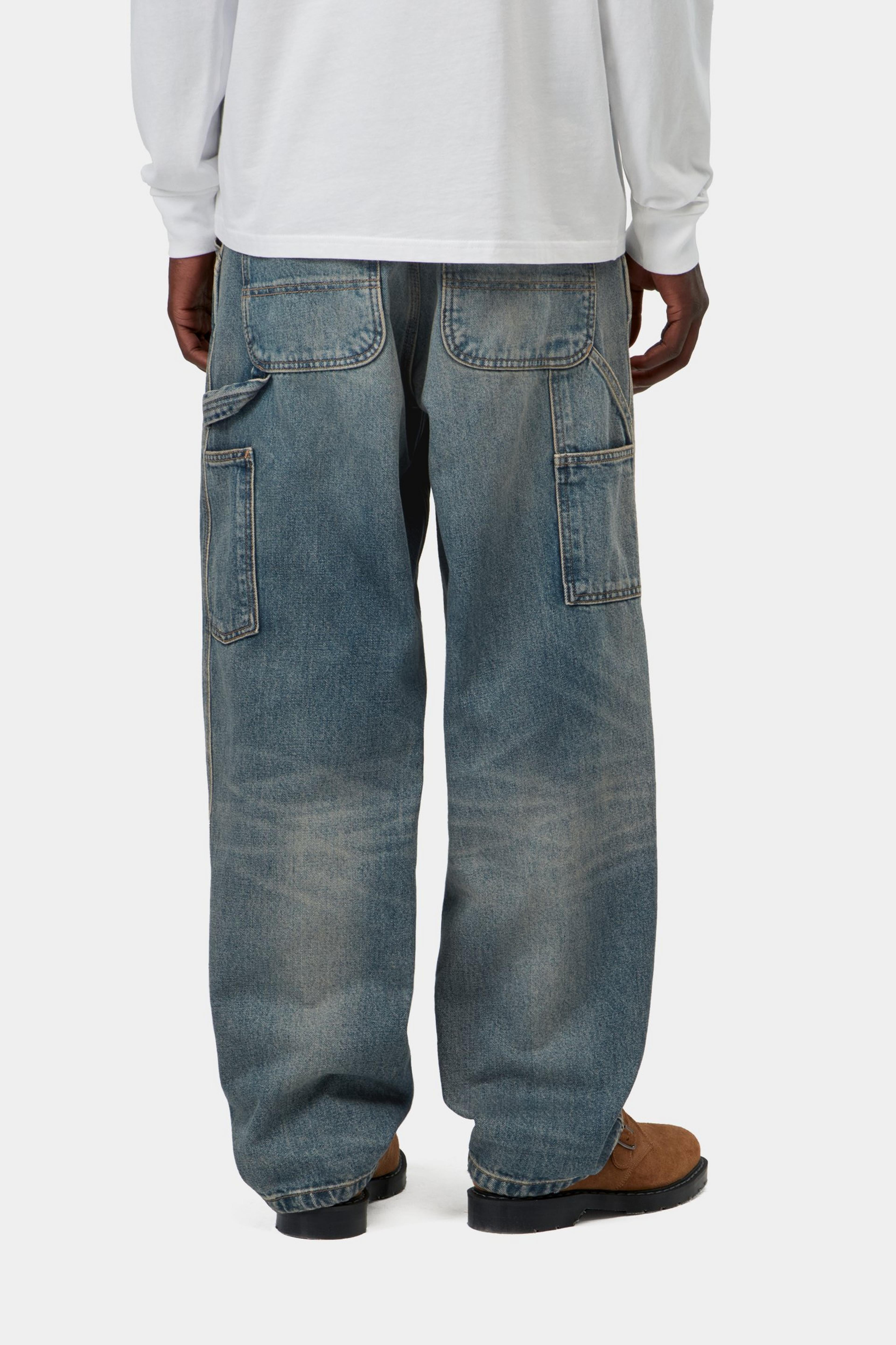 Single Knee Pant - Blue, worn used wash