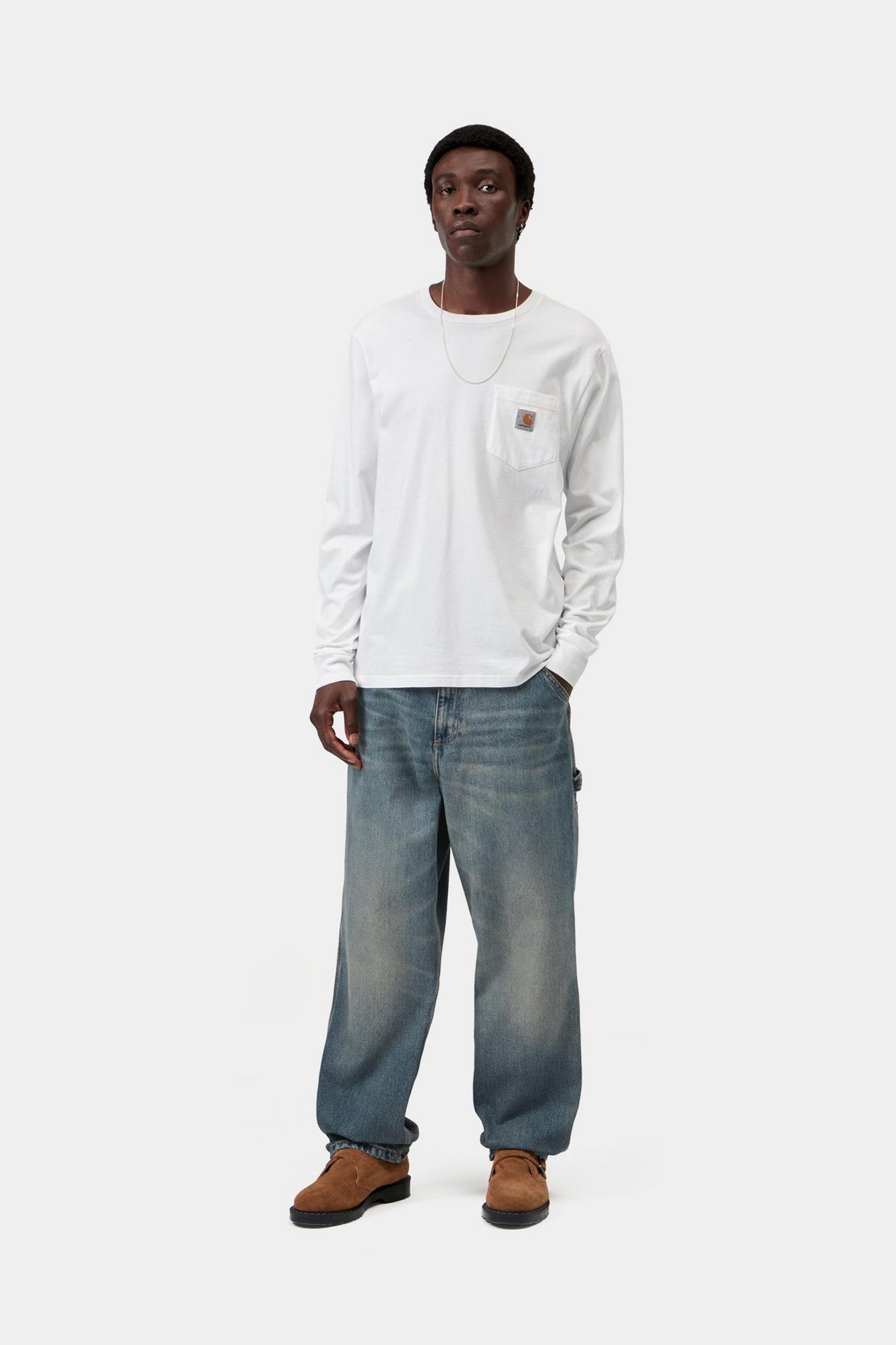 Single Knee Pant - Blue, worn used wash