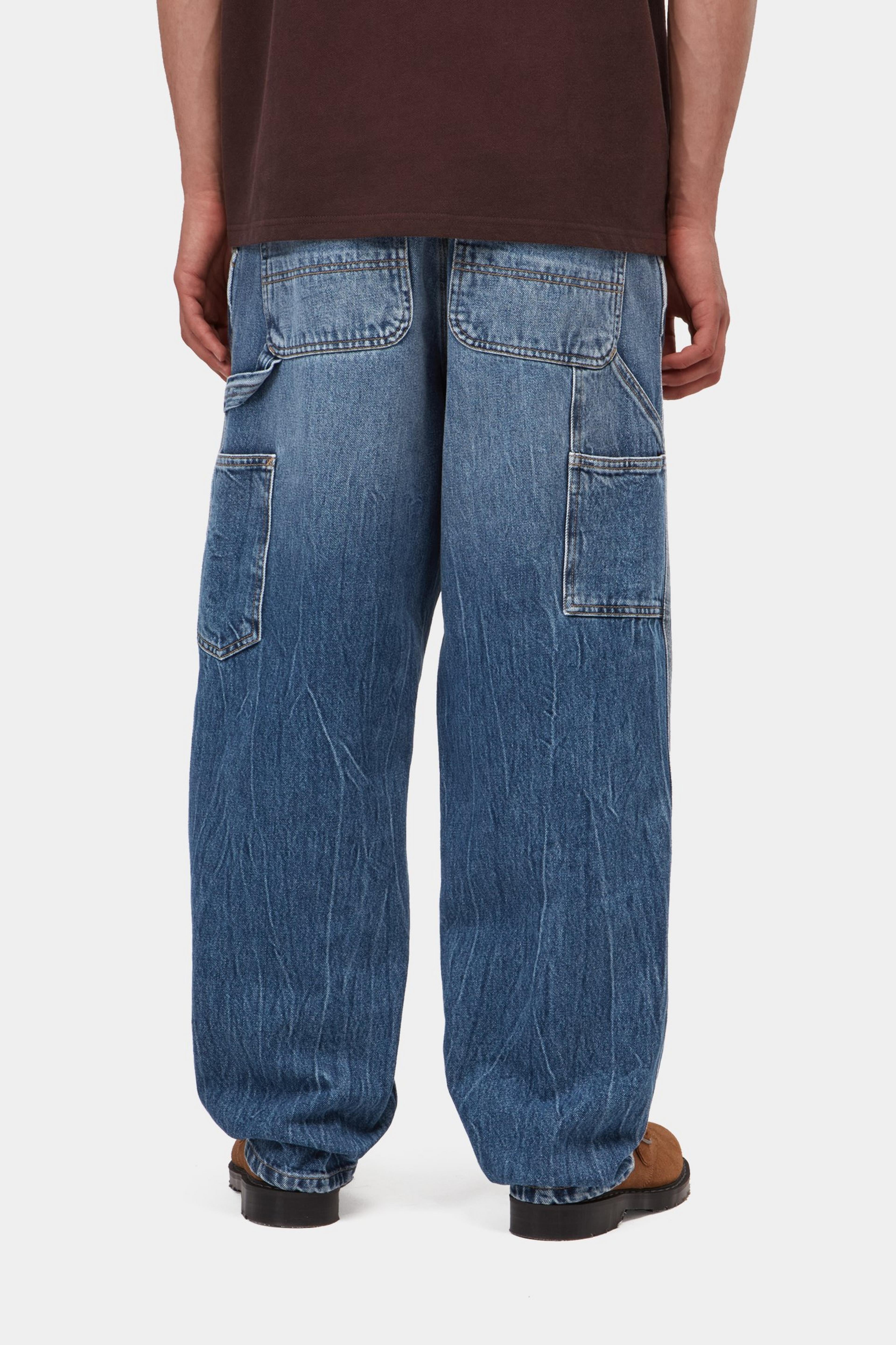 Single Knee Pant - Blue, marble used wash
